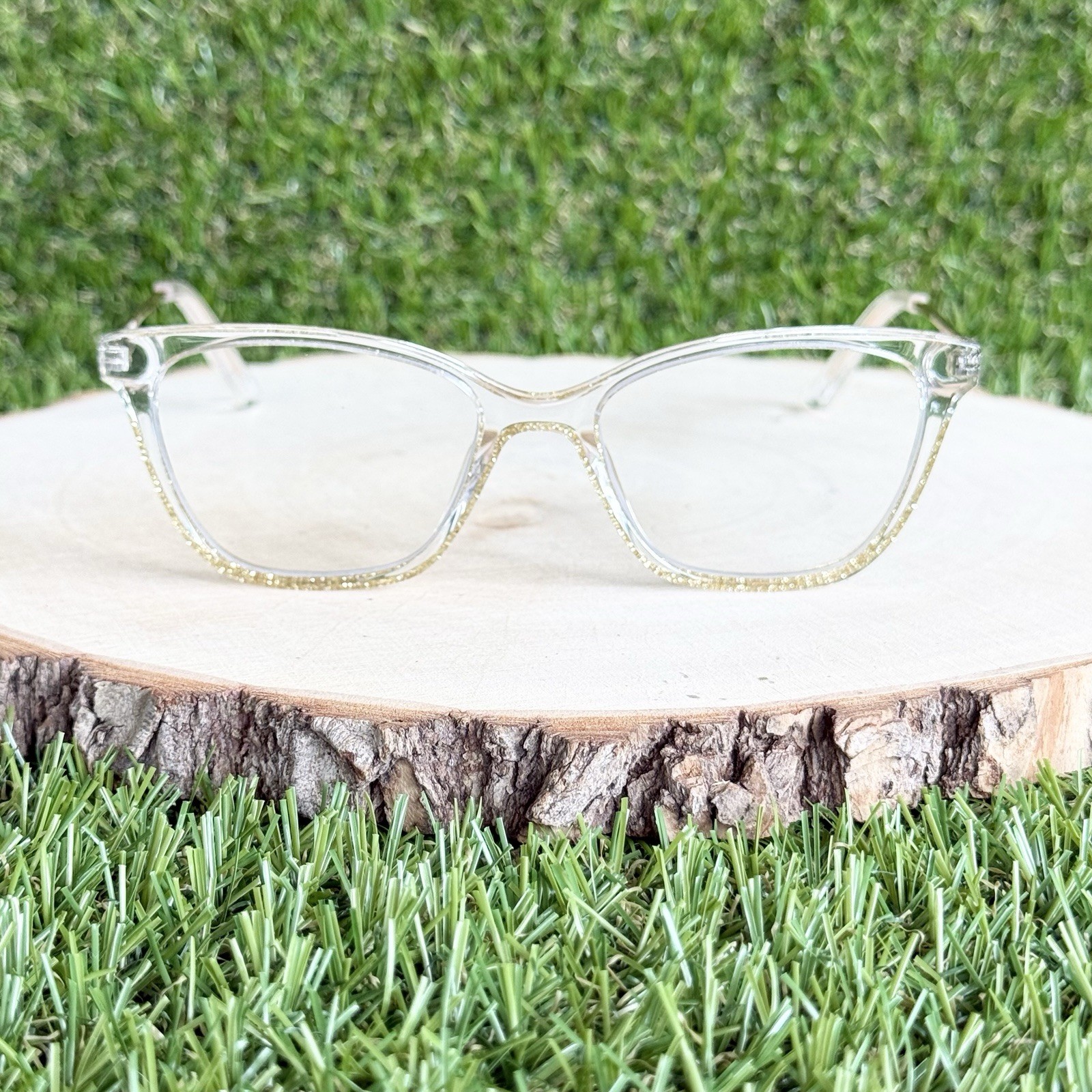 Bebe BB5203 Eyeglasses 204 Taupe Crystal Gold Women\'s Cat Eye Frame 52-17-135