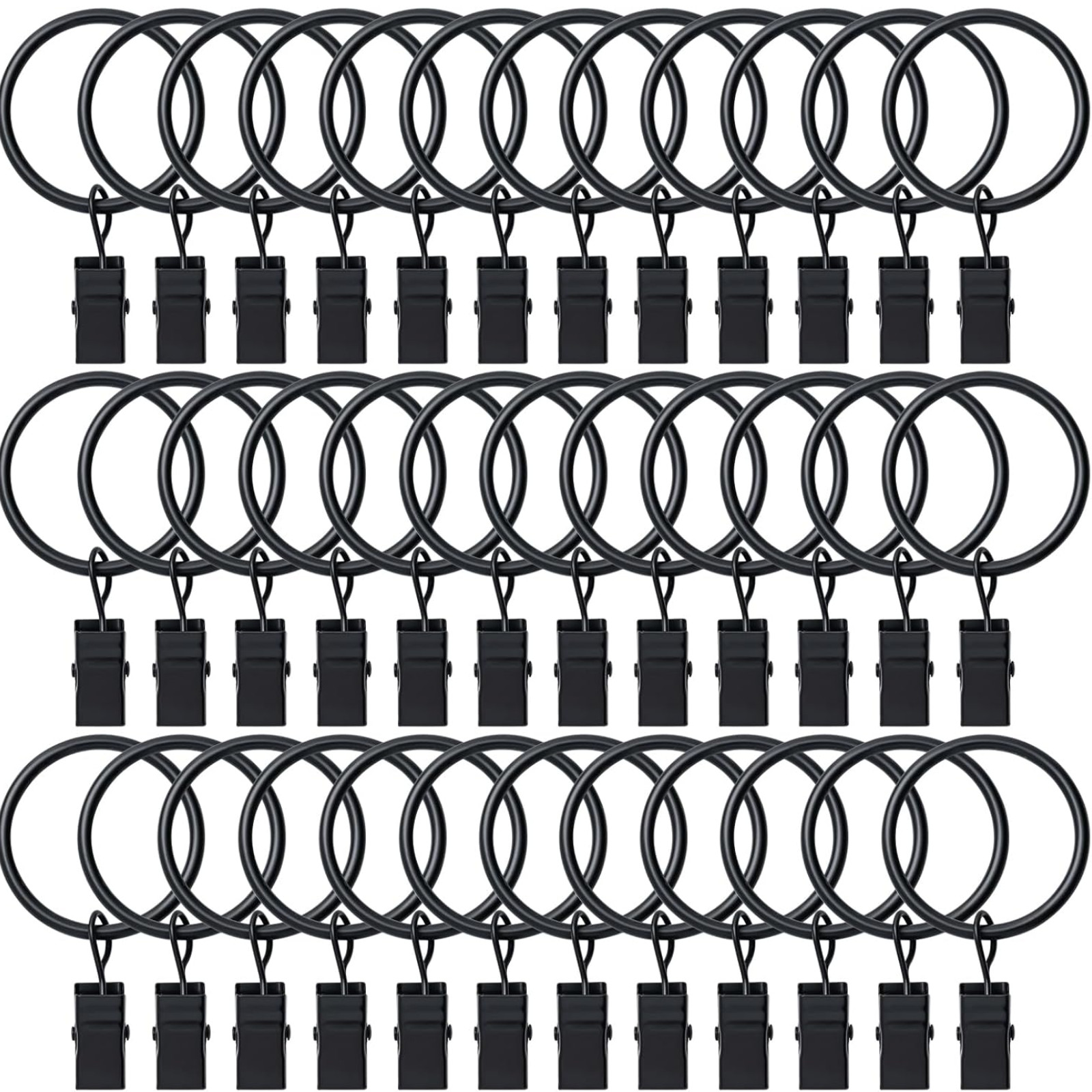 36 Pack Curtain Rings with Clips, Drapery Clips with Rings, Hangers Drapes Rings 36 Pack Curtain Rings with Clips, Drapery Clips with Rings, Hangers Drapes Rings