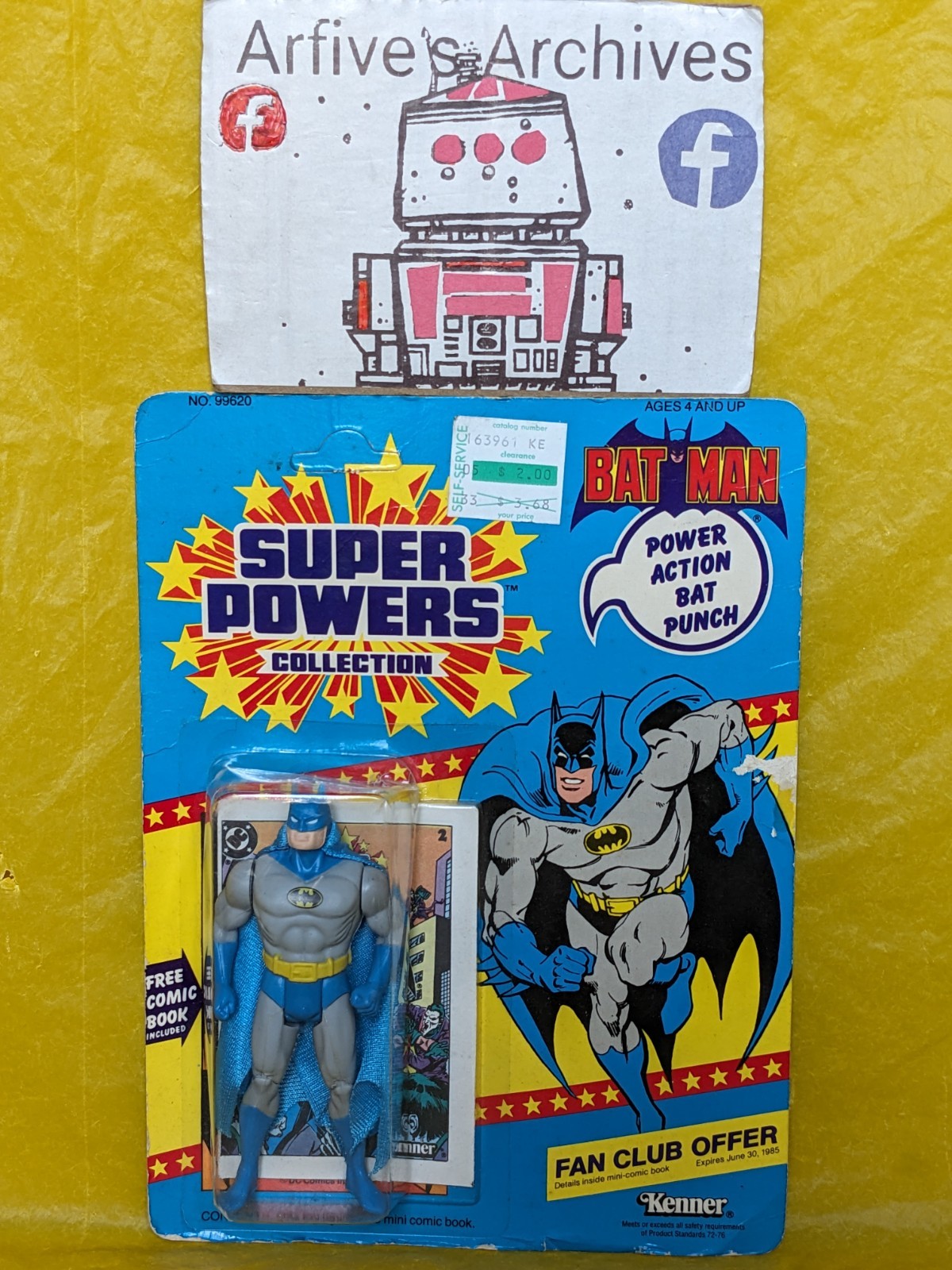 🔵🟡 Vintage Super Powers BATMAN 12 back Kenner 1984 🟡🔵 🔵🟡 Vintage Super Powers BATMAN 12 back Kenner 1984 🟡🔵
