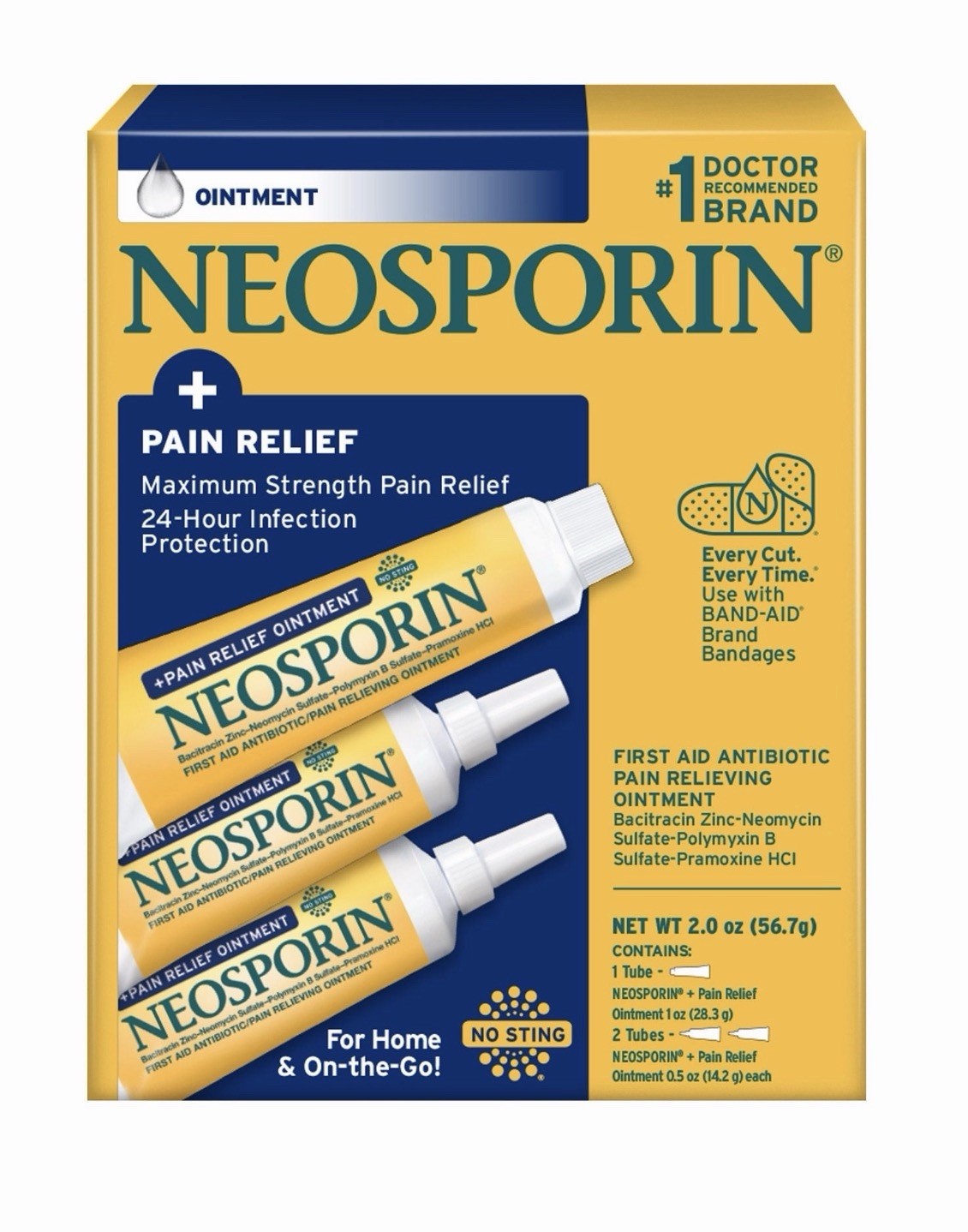 Neosporin Antibiotic+Pain Relief Ointment 3 pack 1 x 1 oz , 2 x 0.5 oz