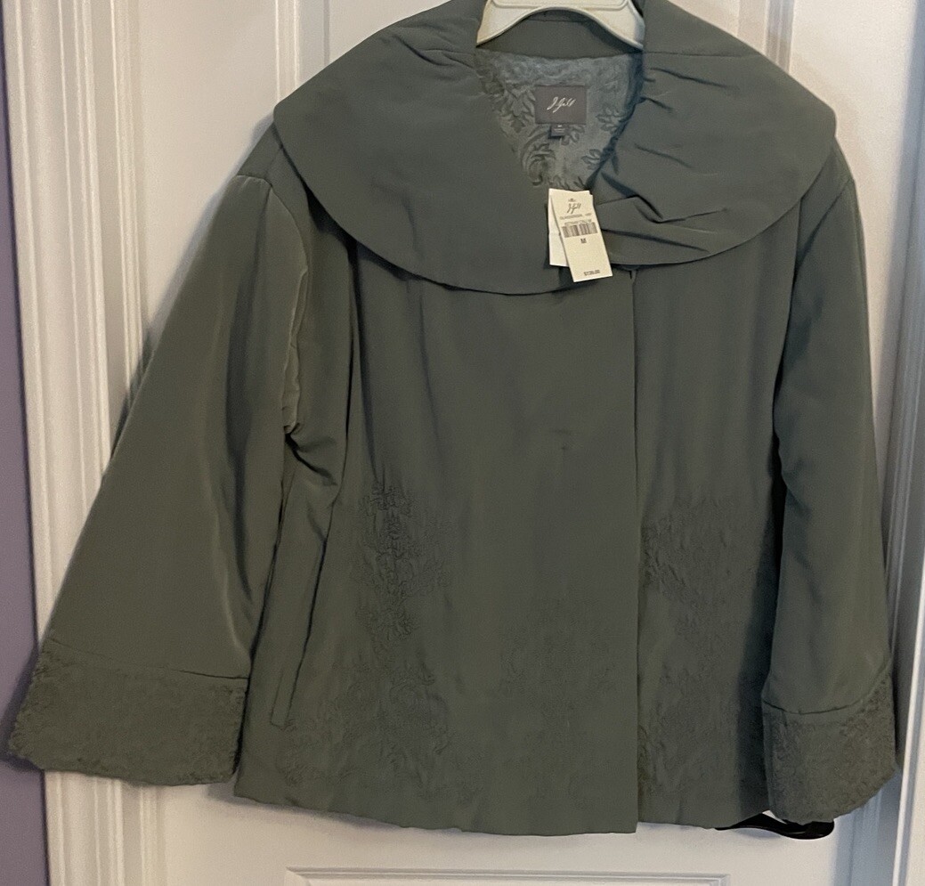 J. Jill Jacket, Embroidered, Women’s Size M, Green (NWT) J. Jill Jacket, Embroidered, Women’s Size M, Green (NWT)