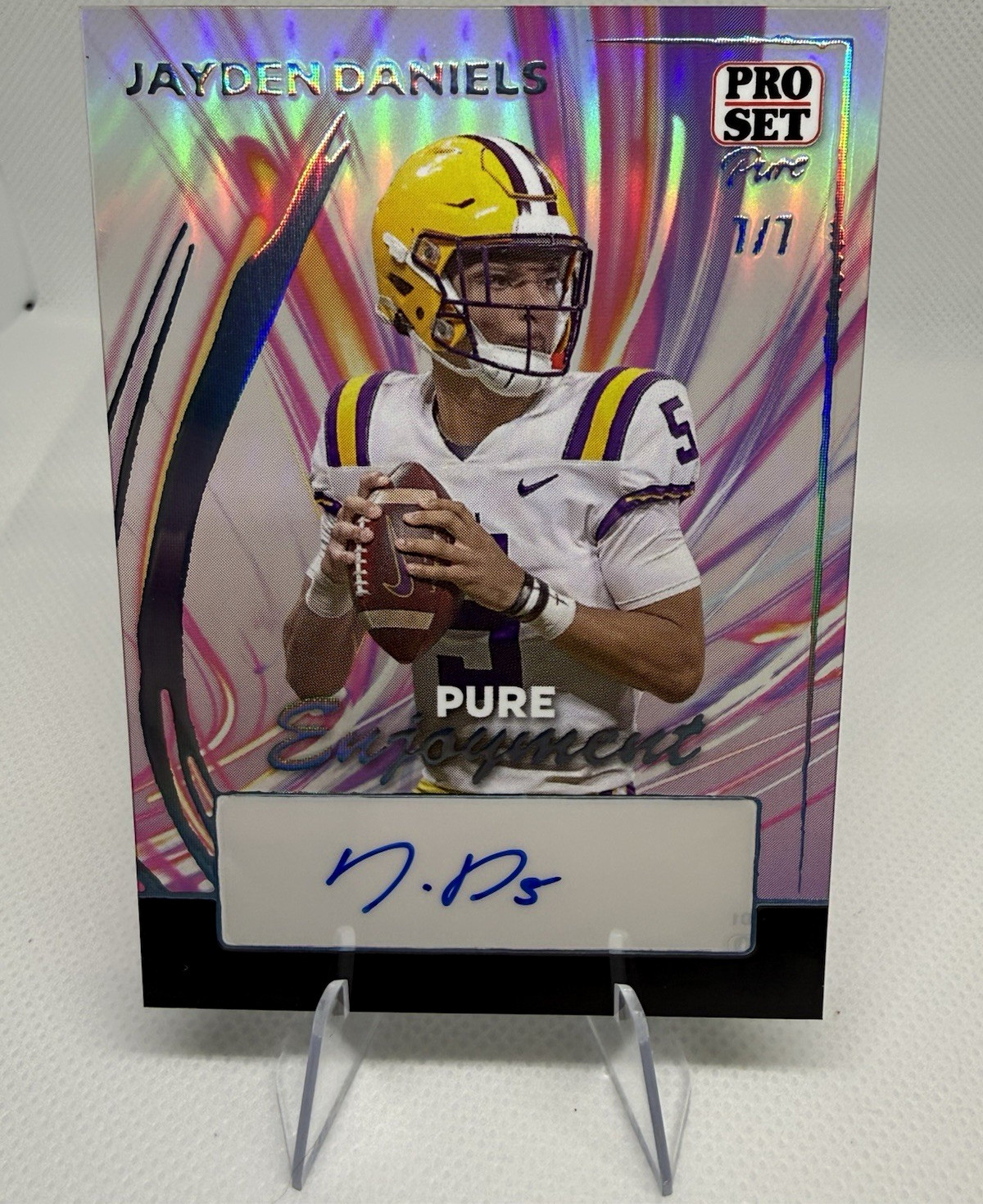 Leaf 2024 Pro Set Pure Jayden Daniels Pure Enjoyment Auto PE-JD1 Bookend 7/7