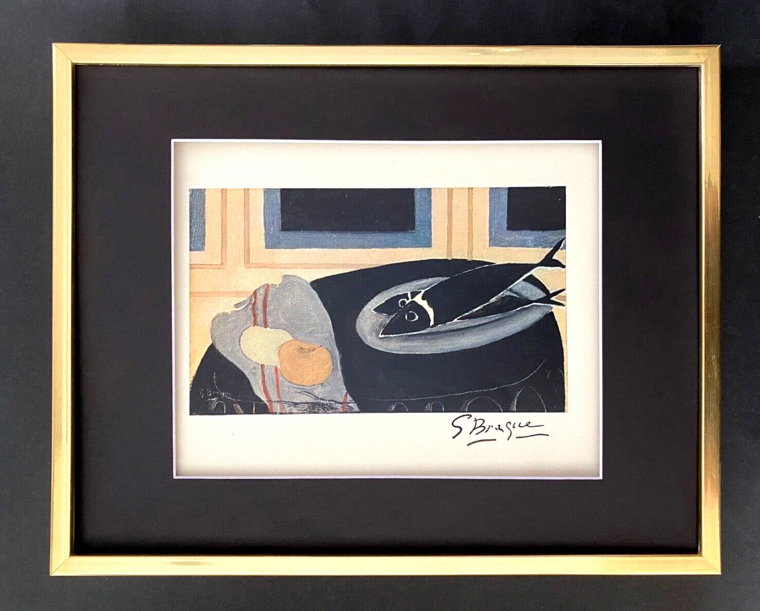 🔥 GEORGES BRAQUE + 1948 AWESOME SIGNED PRINT + MATTED & FRAMED + BUY IT NOW