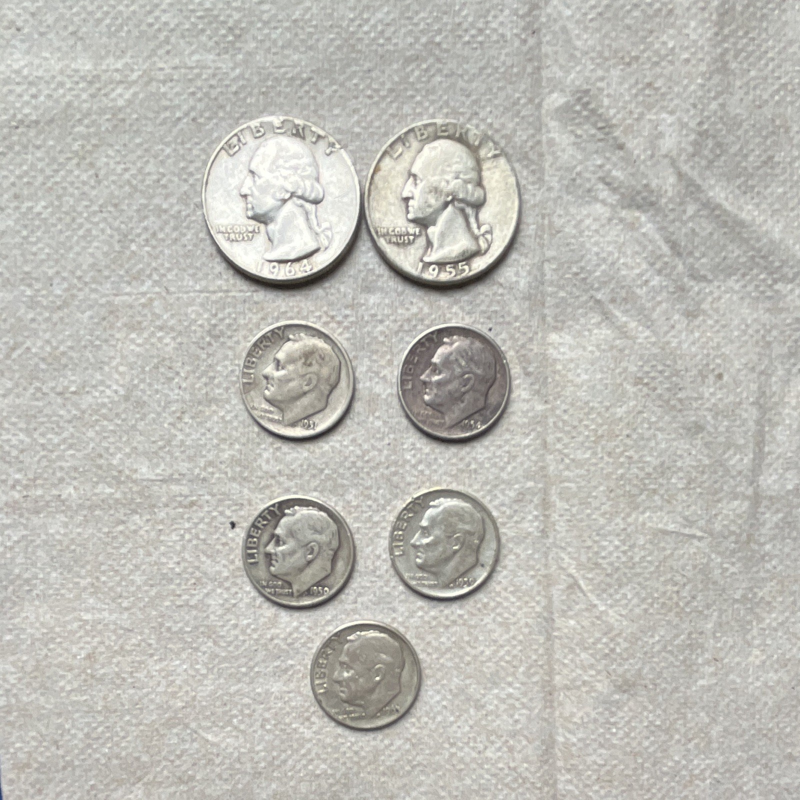 $1 Face Value 90% Silver Quarters,Dimes $1 Face Value 90% Silver Quarters,Dimes