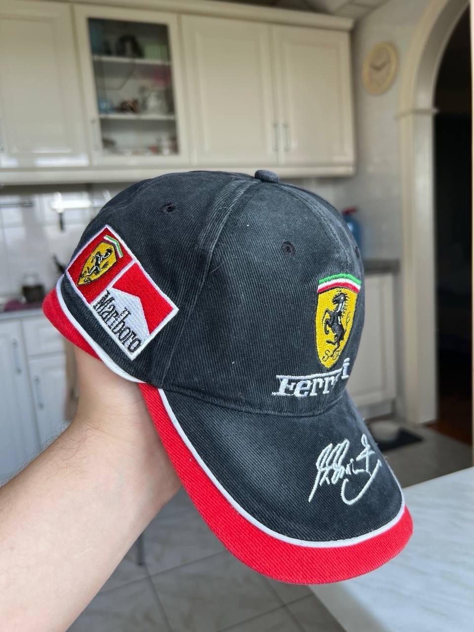 Vintage Marlboro Ferrari Hat Michael Schumacher 1990’s Formula F1 Double Logo Vintage Marlboro Ferrari Hat Michael Schumacher 1990’s Formula F1 Double Logo