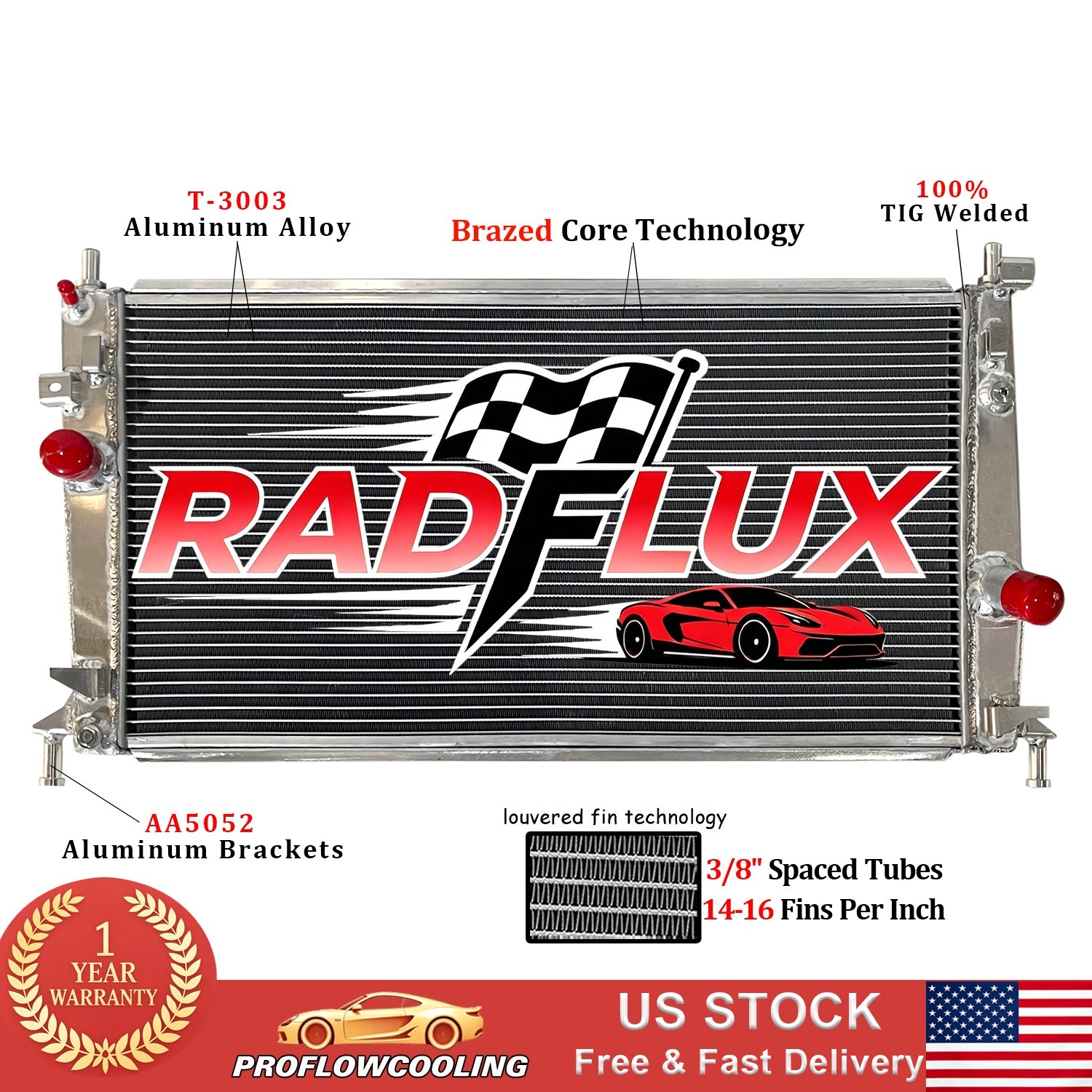 CU13100 Aluminum Radiator For 2010-2014 2013 Mazda 3 4-Door 2.0L 2.3L 2.5L L4 MT