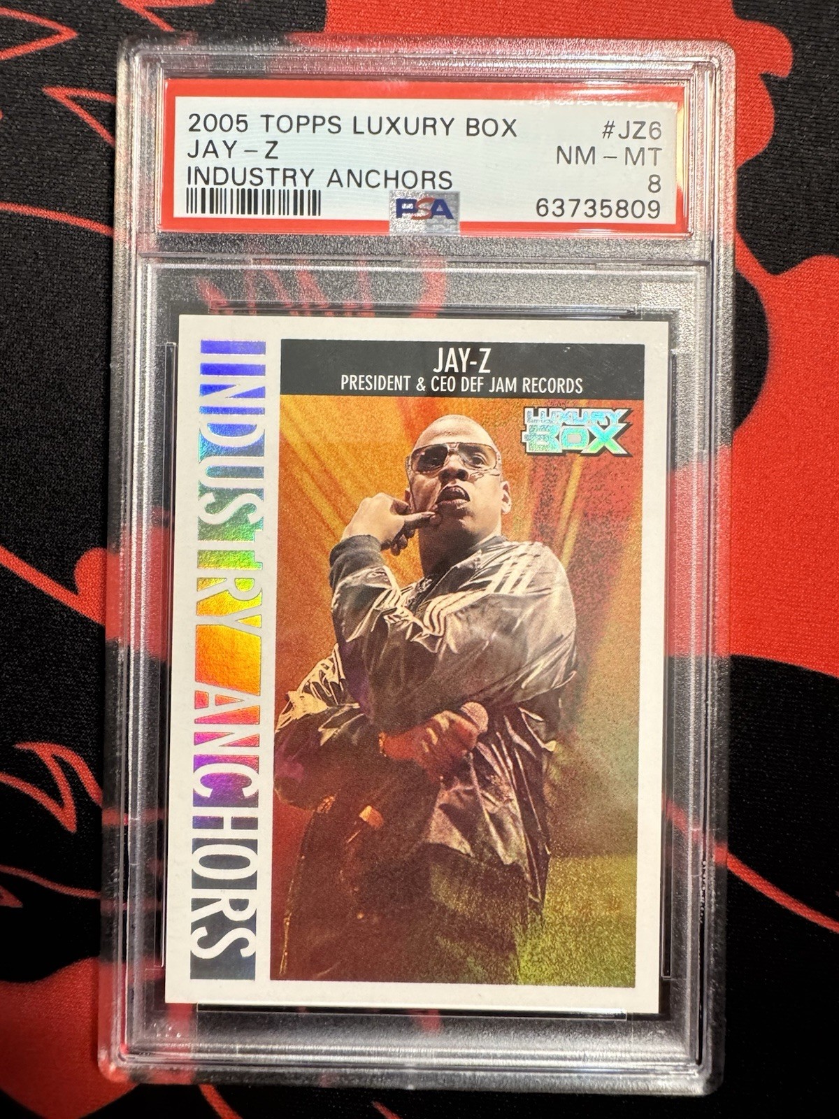 2005-06 Topps luxury box Jay-Z Industry Anchors 30/100. #JZ6 PSA 8