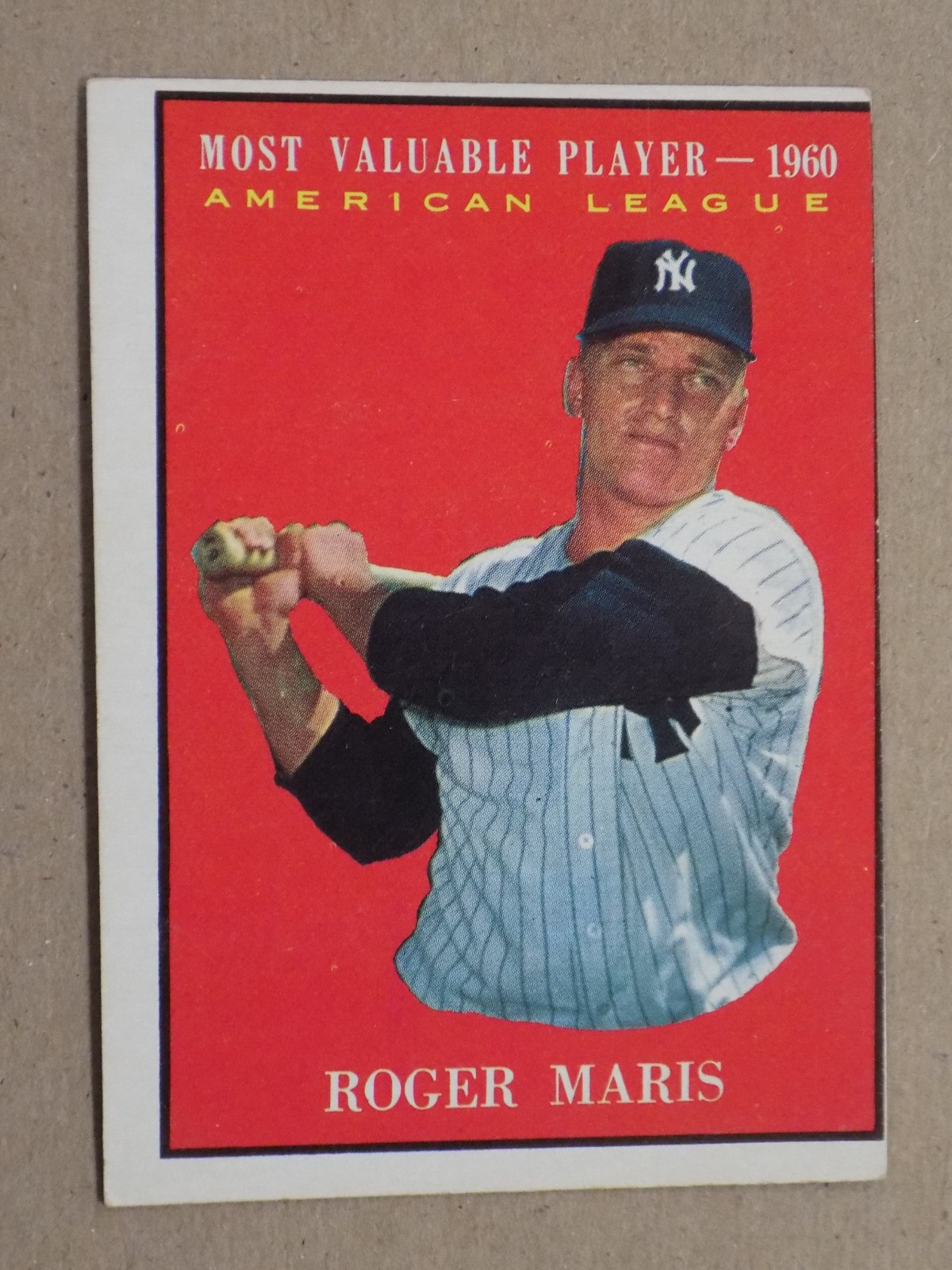 1961 Topps - Most Valuable Player Roger Maris Card #478 1961 Topps - Most Valuable Player Roger Maris Card #478