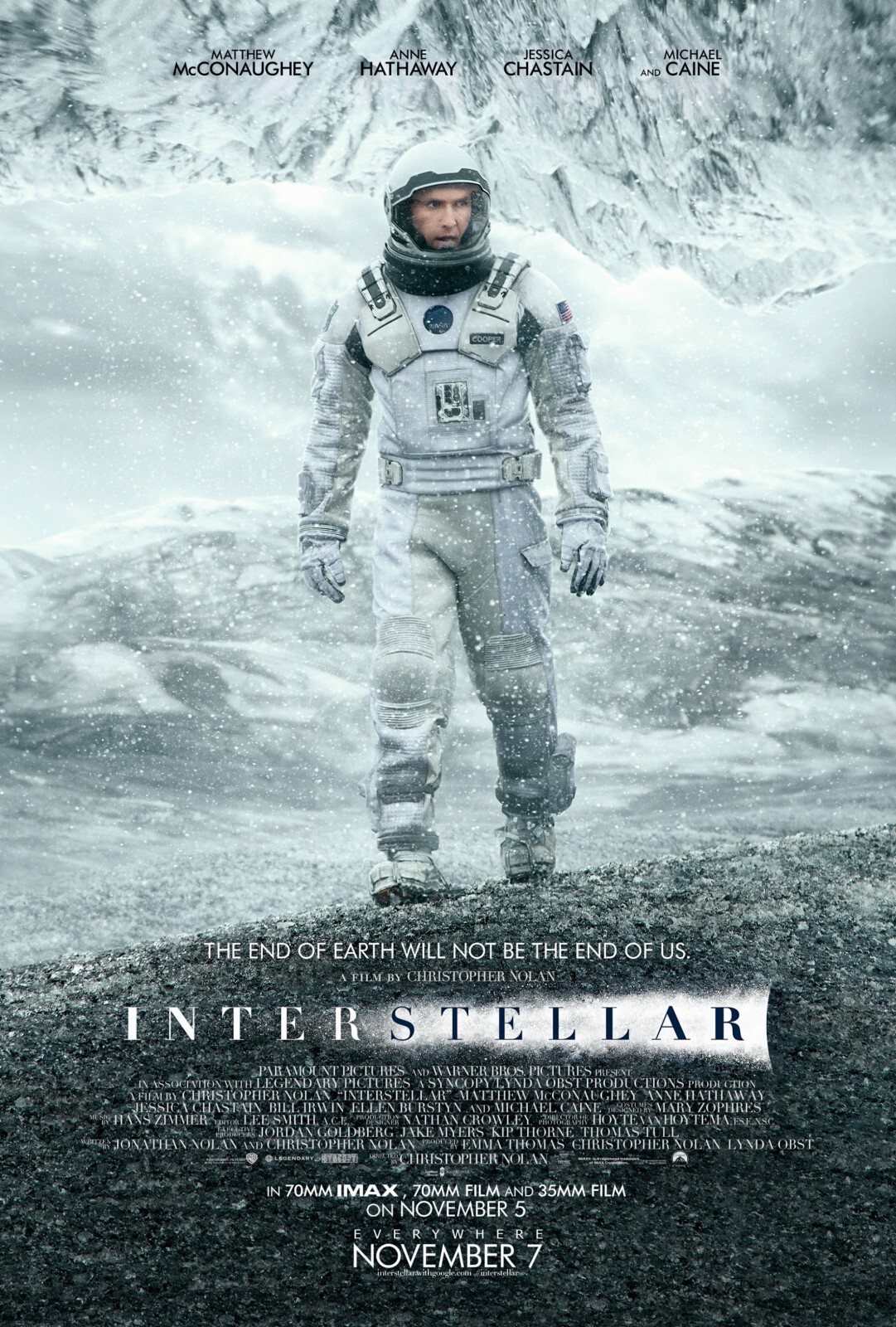 2014 Interstellar Movie Poster 11X17 Matthew McConaushey Anne Hathaway 🍿