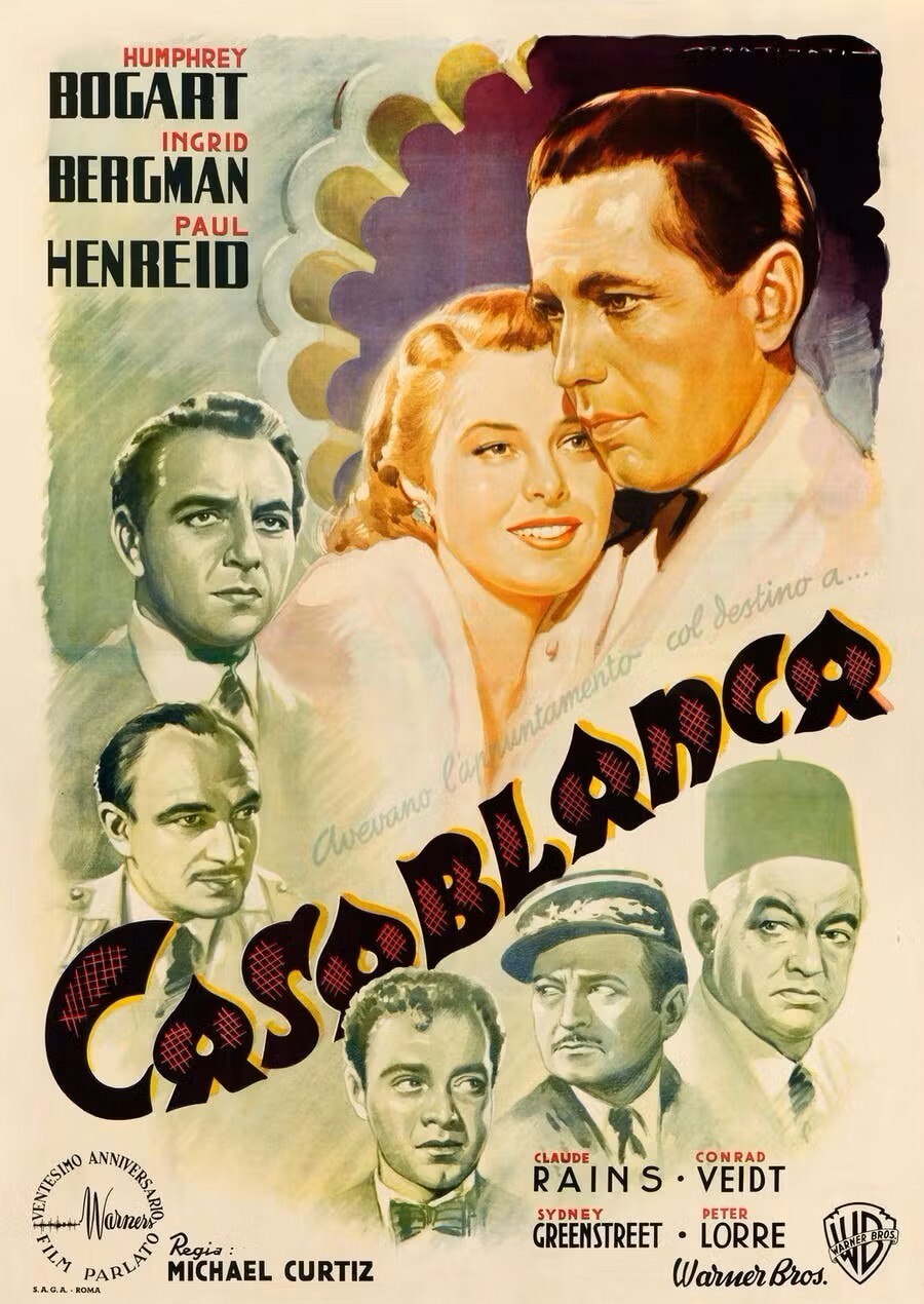 Casablanca 1942 Humphrey Bogart Movie Poster Classic reprint wall art 11x17 Casablanca 1942 Humphrey Bogart Movie Poster Classic reprint wall art 11x17