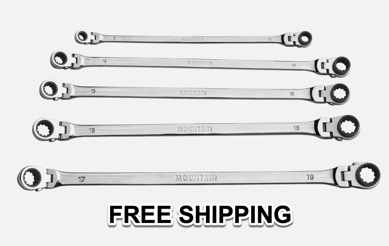 NEW Mountain Metric Double Box Reverse Ratcheting Flex Head Wrench Set No Tray. NEW Mountain Metric Double Box Reverse Ratcheting Flex Head Wrench Set No Tray.