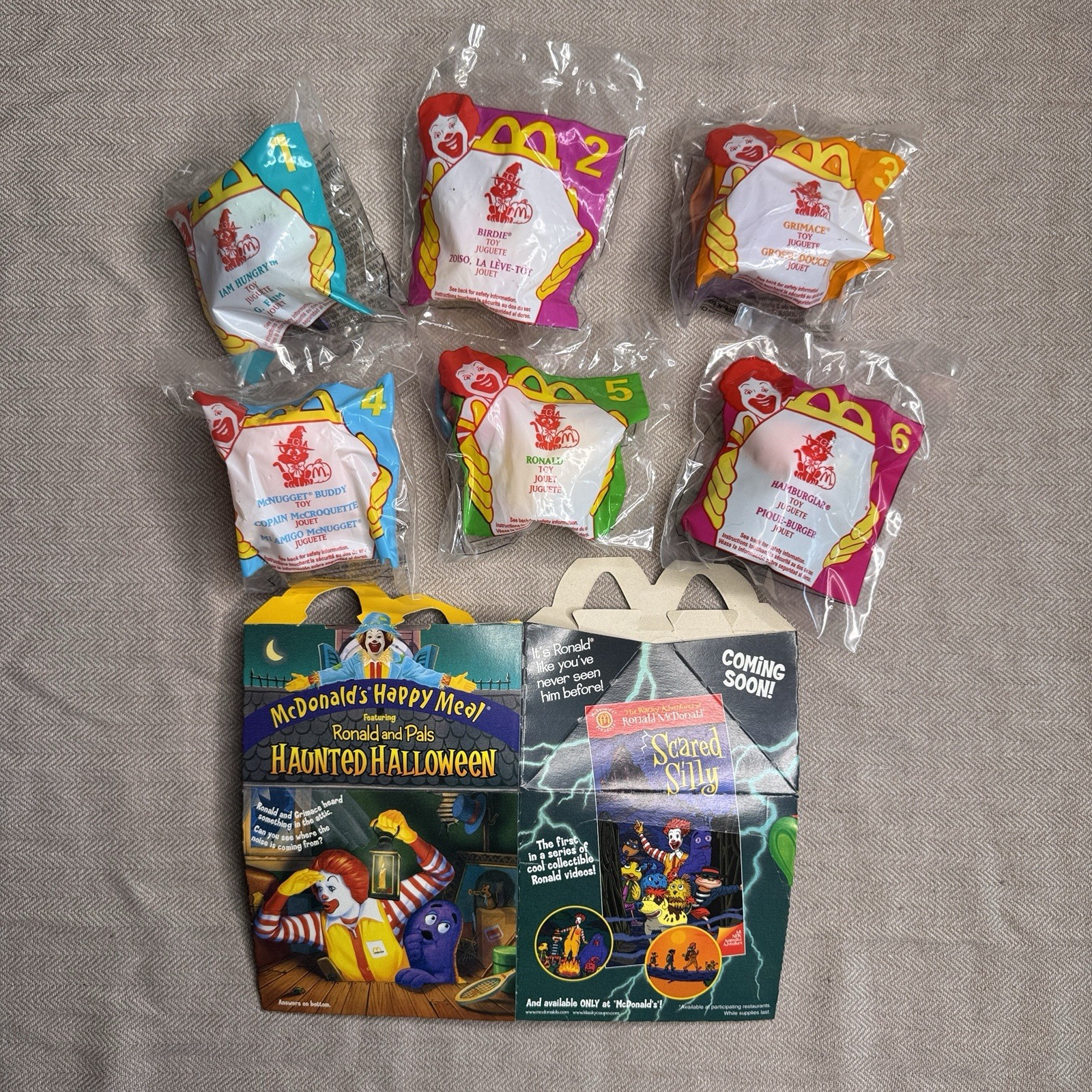 McDonald's 1998 Ronald McDonaldland Haunted Halloween Happy Meal Set 6 Sealed McDonald's 1998 Ronald McDonaldland Haunted Halloween Happy Meal Set 6 Sealed