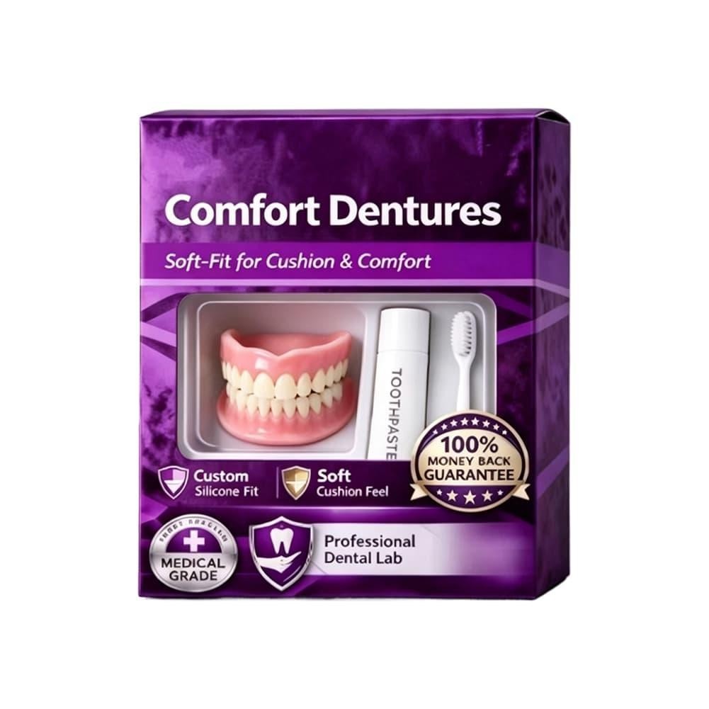 Moldable Silicone Upper & Lower False Teeth Denture Set - Instant Smile with Too