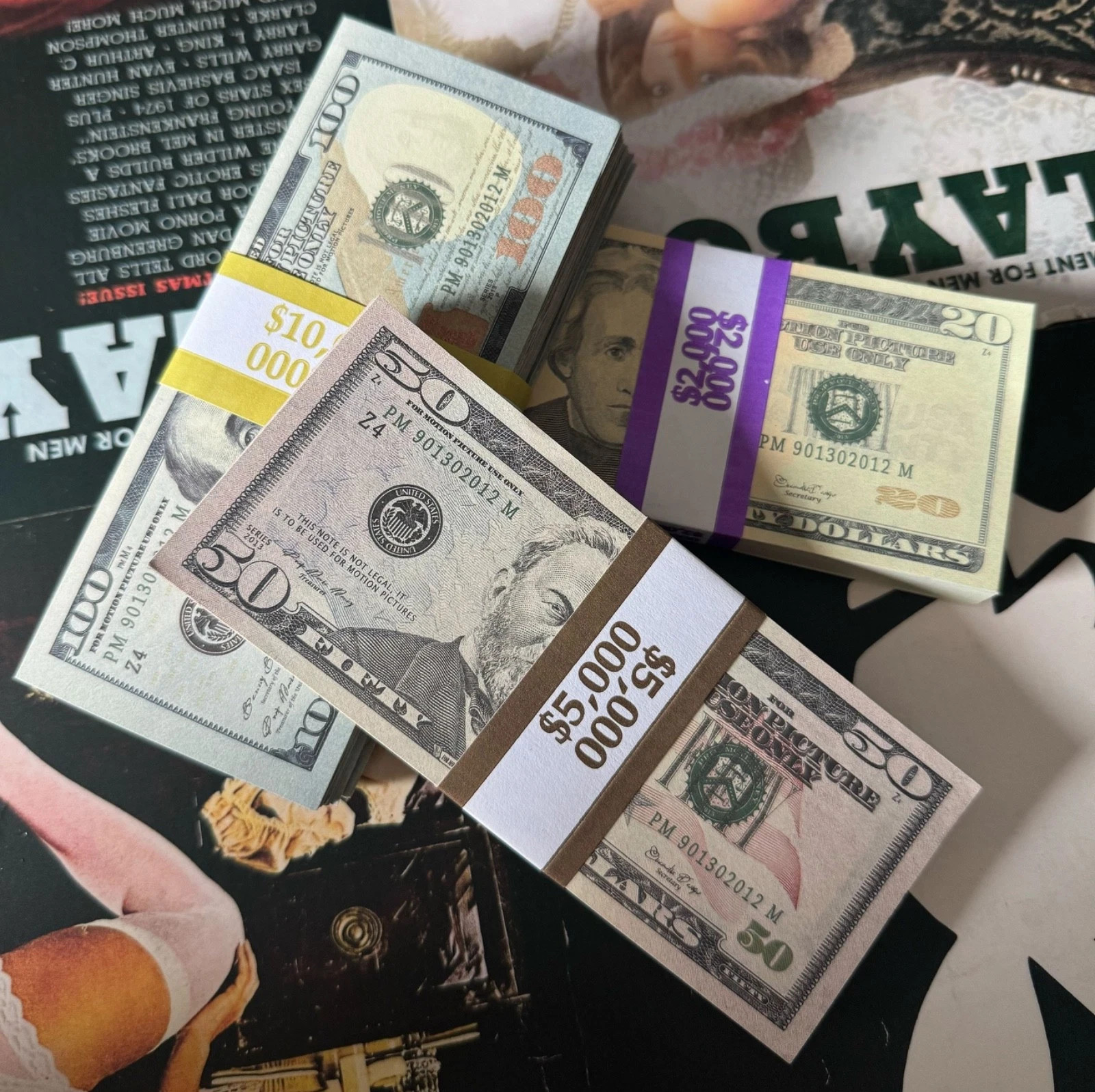 New Money Props Toy Play Fake Bills f\\ Video Learning Education Toys10/20/50/100