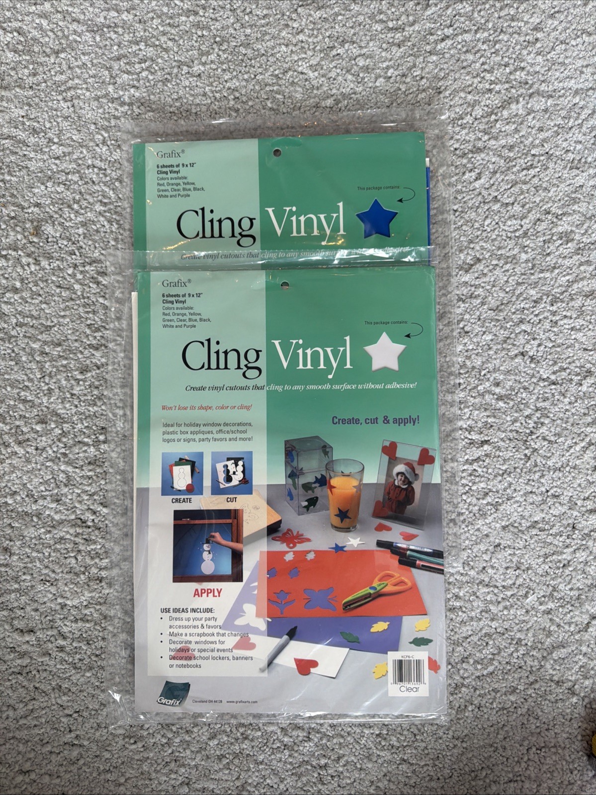 New Grafix Cling Vinyl 6 Sheets 8.5 New Grafix Cling Vinyl 6 Sheets 8.5