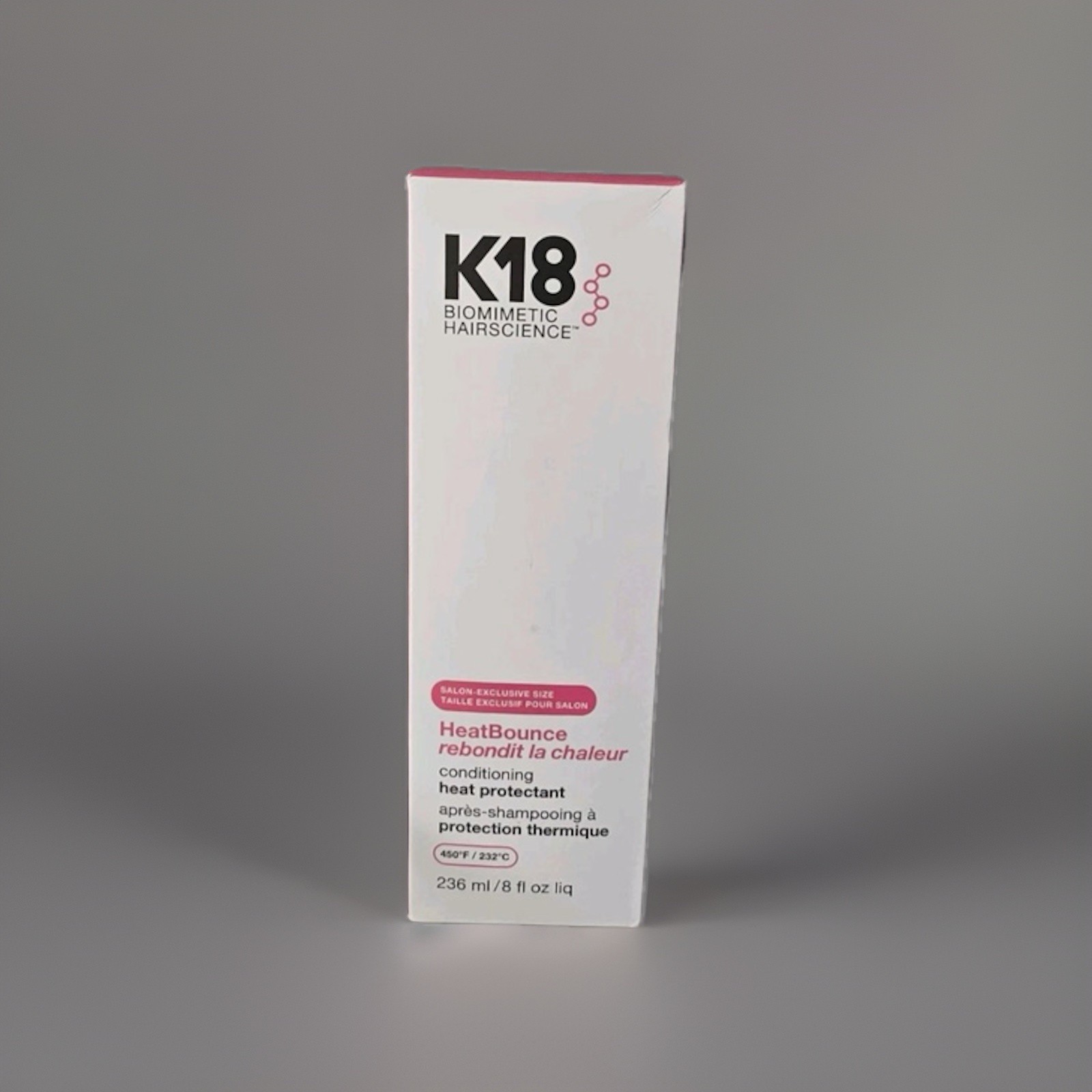 K18 HeatBounce Conditioning Heat Protectant 8 oz/ 236 ml New In Box K18 HeatBounce Conditioning Heat Protectant 8 oz/ 236 ml New In Box