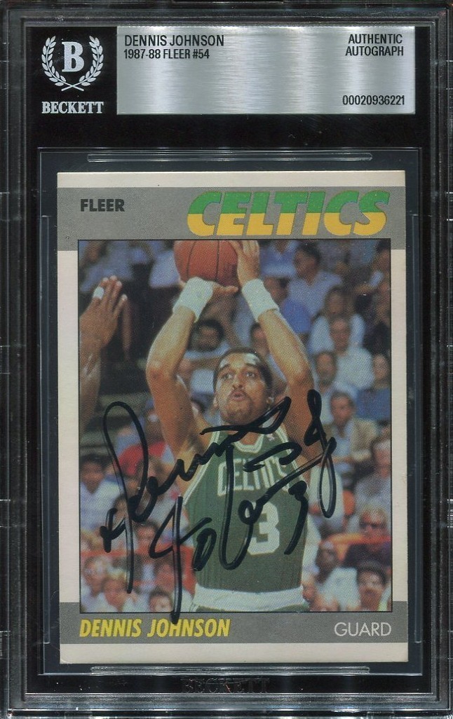 DENNIS JOHNSON signed autographed 1987 FLEER CARD BECKETT (BAS) RARE DECEASED DENNIS JOHNSON signed autographed 1987 FLEER CARD BECKETT (BAS) RARE DECEASED