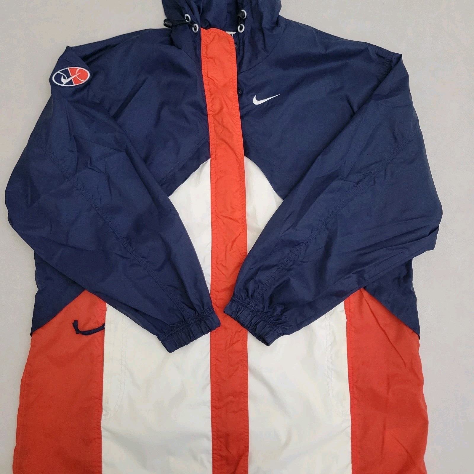 Mens Vtg 1980s Nike Red White Blue Color Block Lined Windbreaker Jacket Size L Mens Vtg 1980s Nike Red White Blue Color Block Lined Windbreaker Jacket Size L