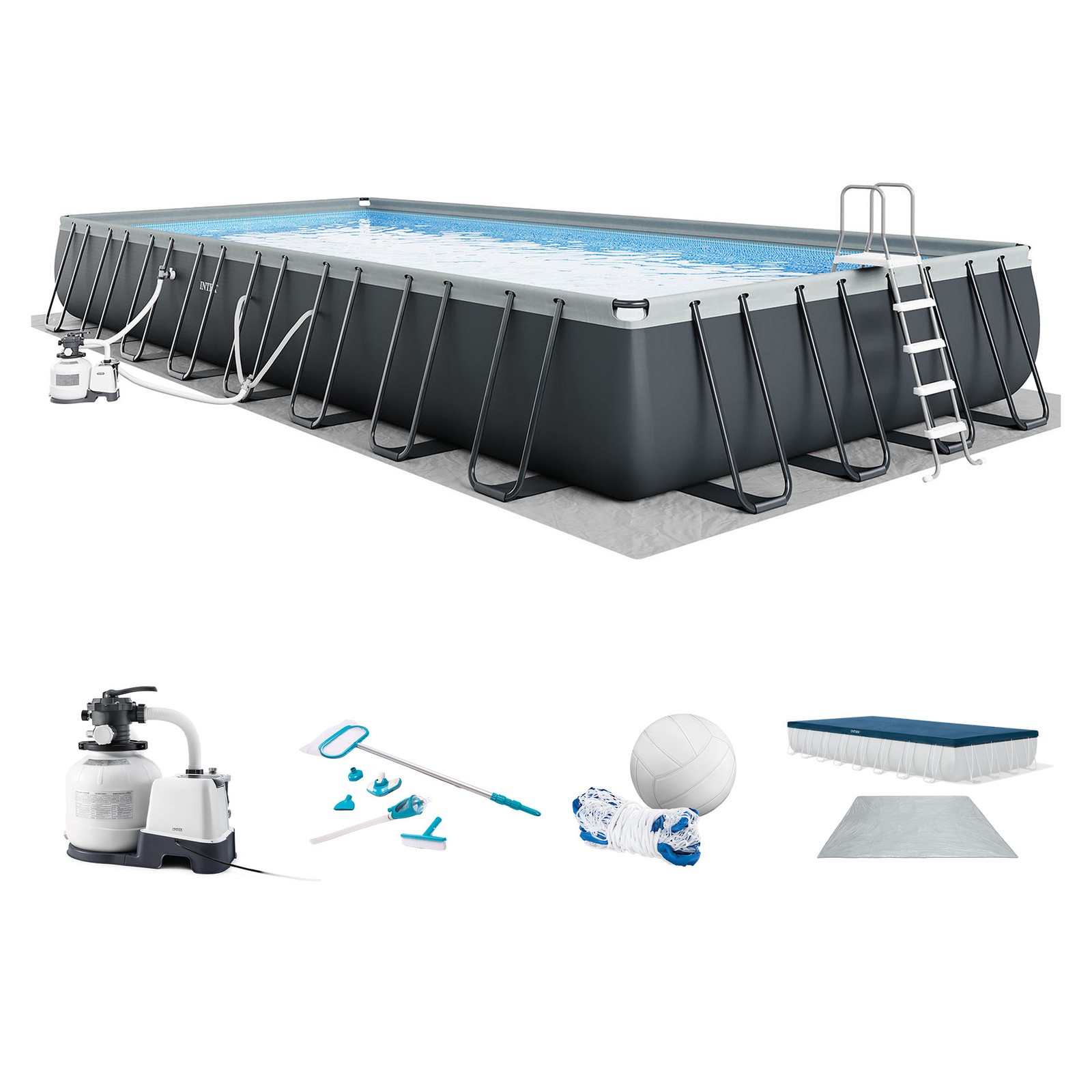 Intex 32 Ft x 16 Ft x 52 Inch Ultra XTR Rectangular Pool Set w/ Pump (Open Box)