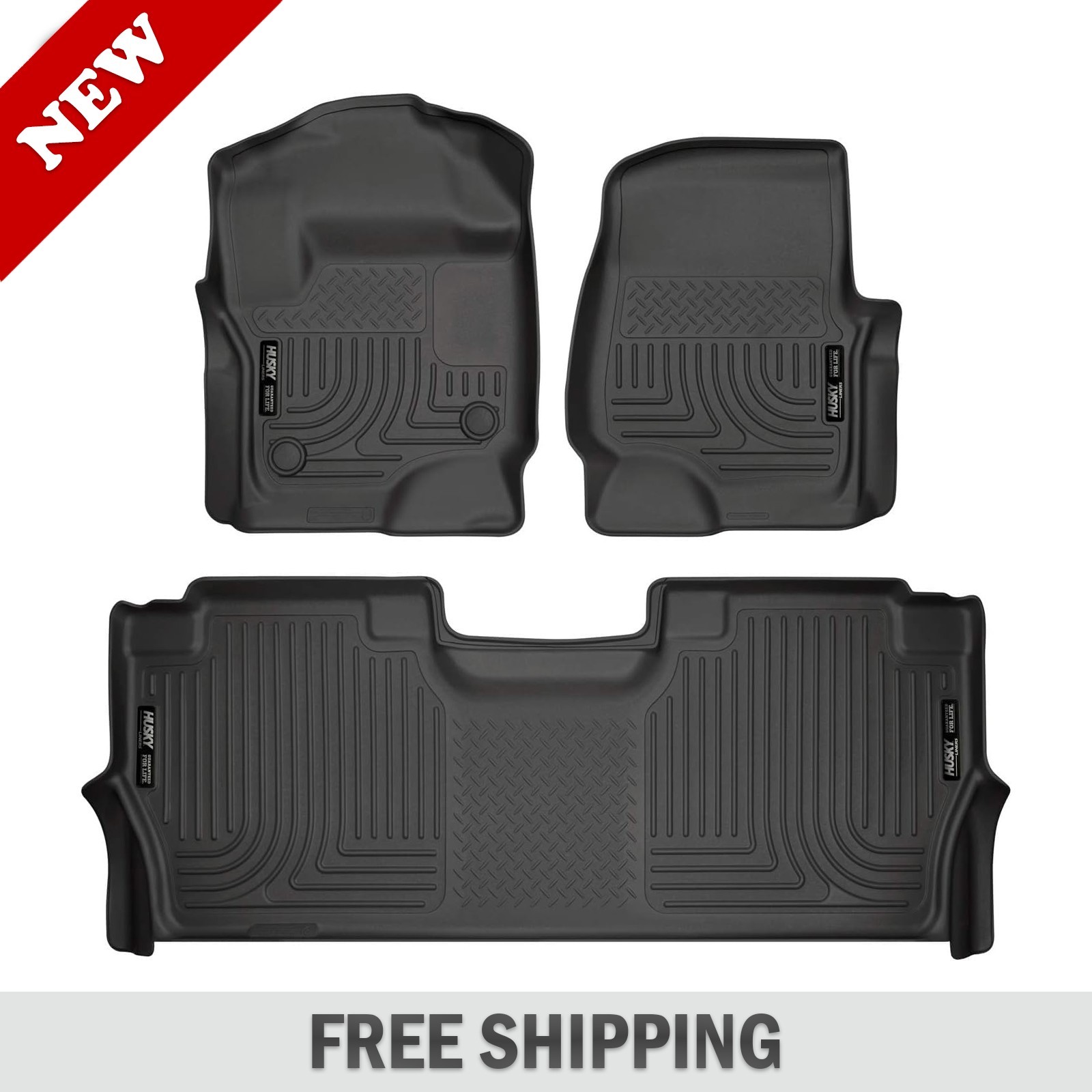 Husky Liners 94061 WeatherBeater Mats 2017-2026 Ford F-250 F-350 F-450 Black