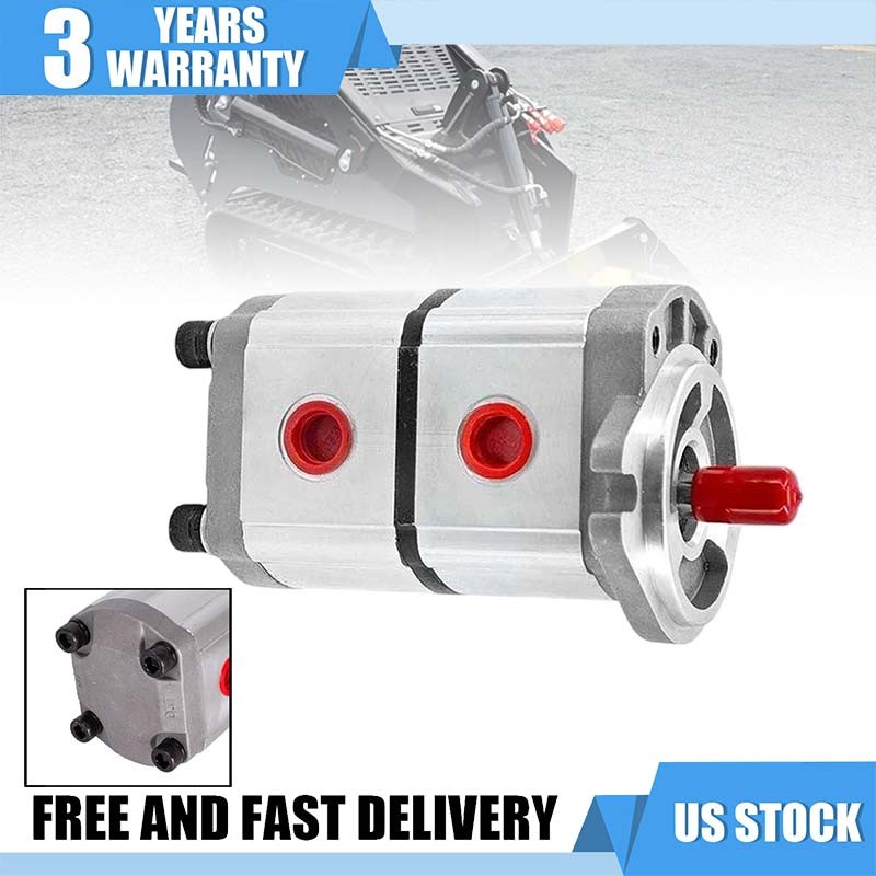 For AGT KTT23 Mini Skid Steer Dual-Suction Hydraulic Gear Pump 3000 PSI
