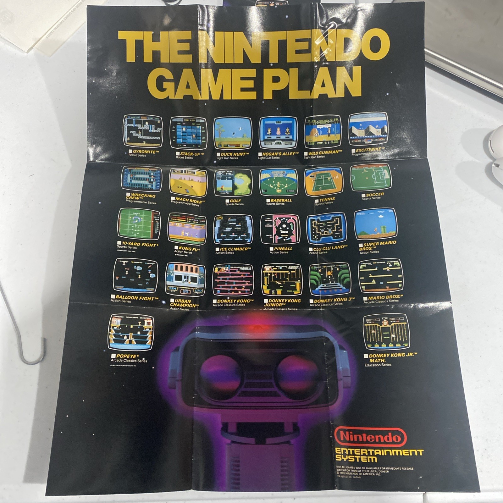 ORIGINAL VINTAGE 1987 The Nintendo Game Plan NES Mini Promo Poster Folded 12x16 ORIGINAL VINTAGE 1987 The Nintendo Game Plan NES Mini Promo Poster Folded 12x16
