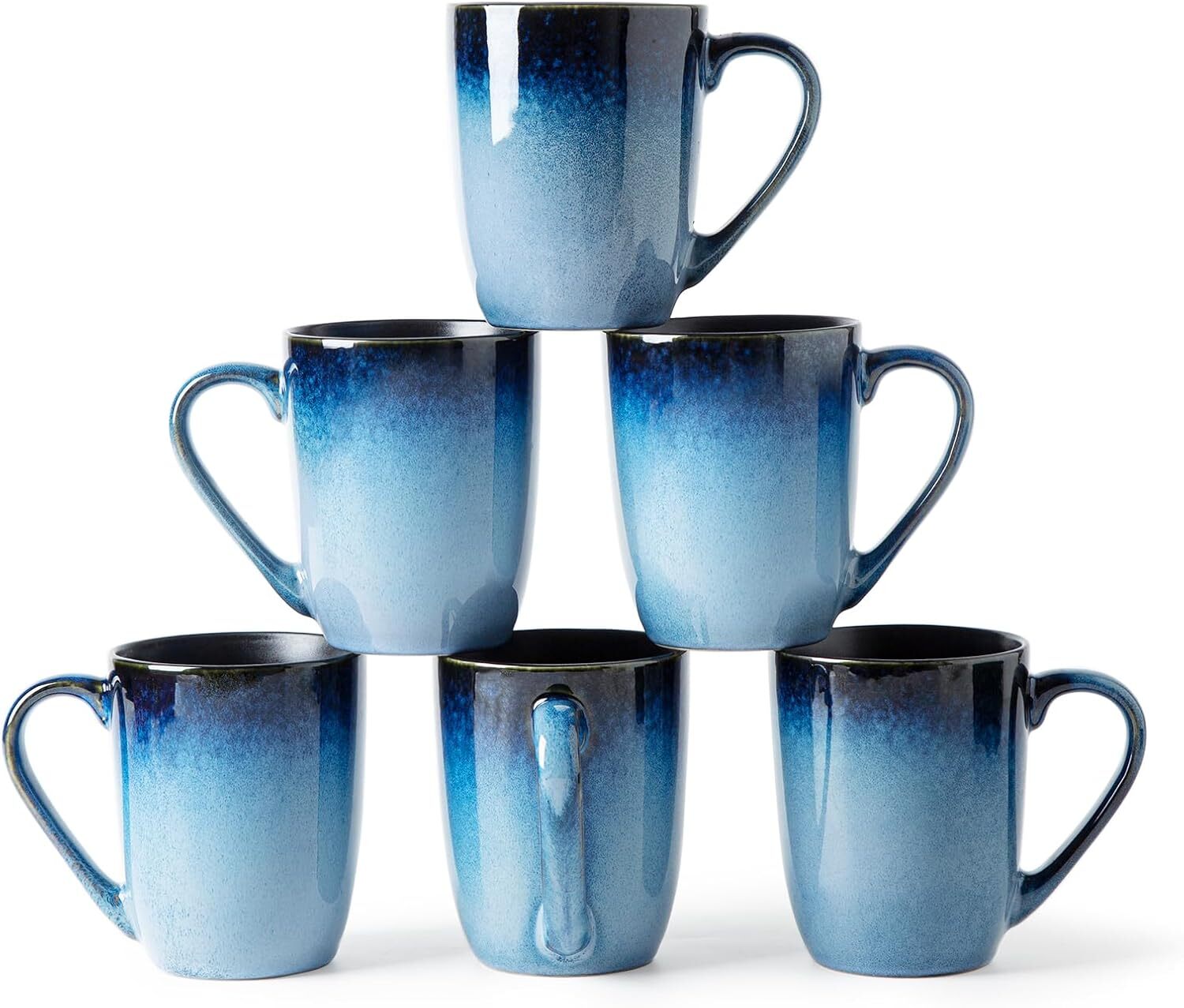 14 oz Coffee Mug Set (Pack of 6), Ceramic Coffee Mug Set with Handle