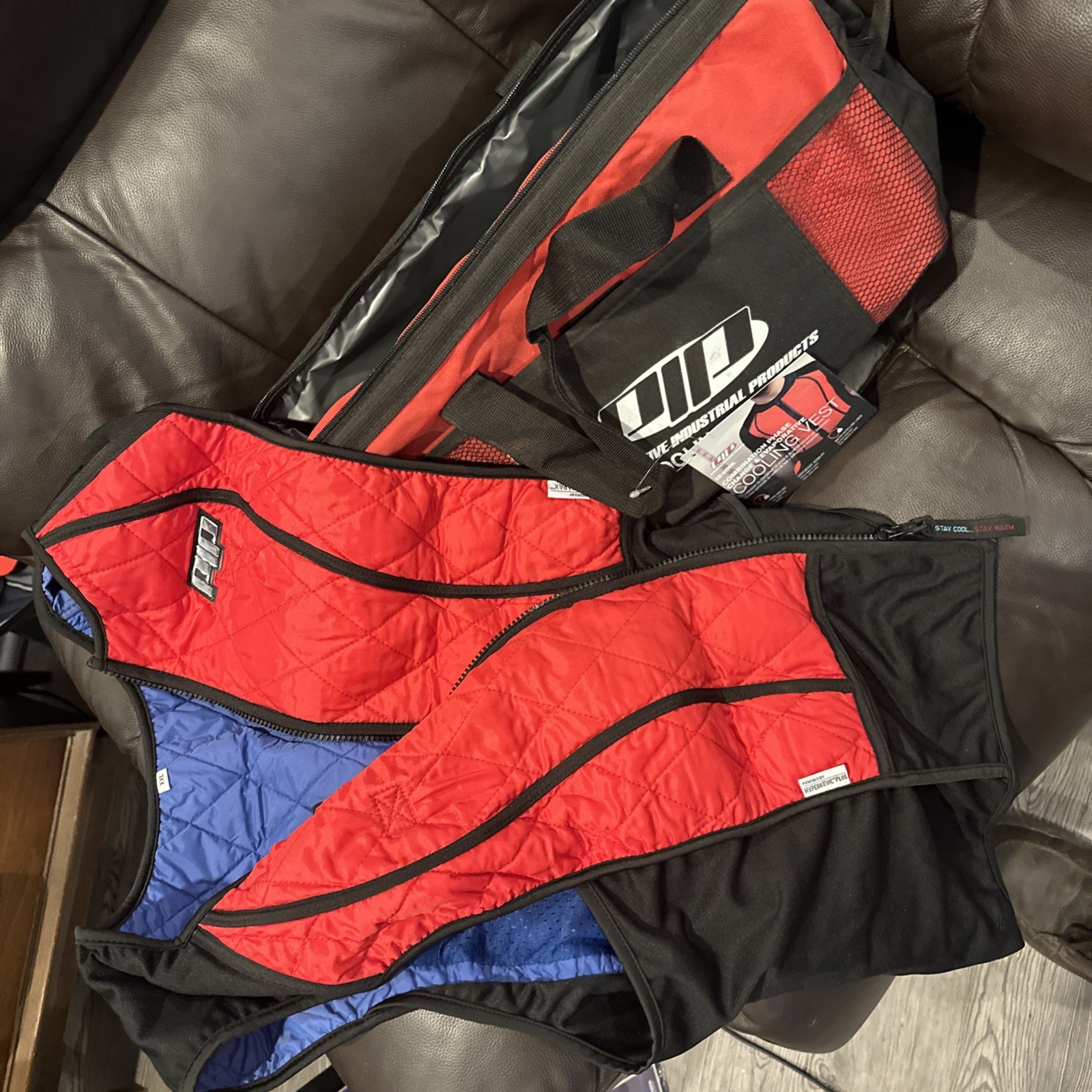 EZ-Cool Premium Phase Change Active Fit Cooling Vest w/ Insulated Cooler Bag xxl
