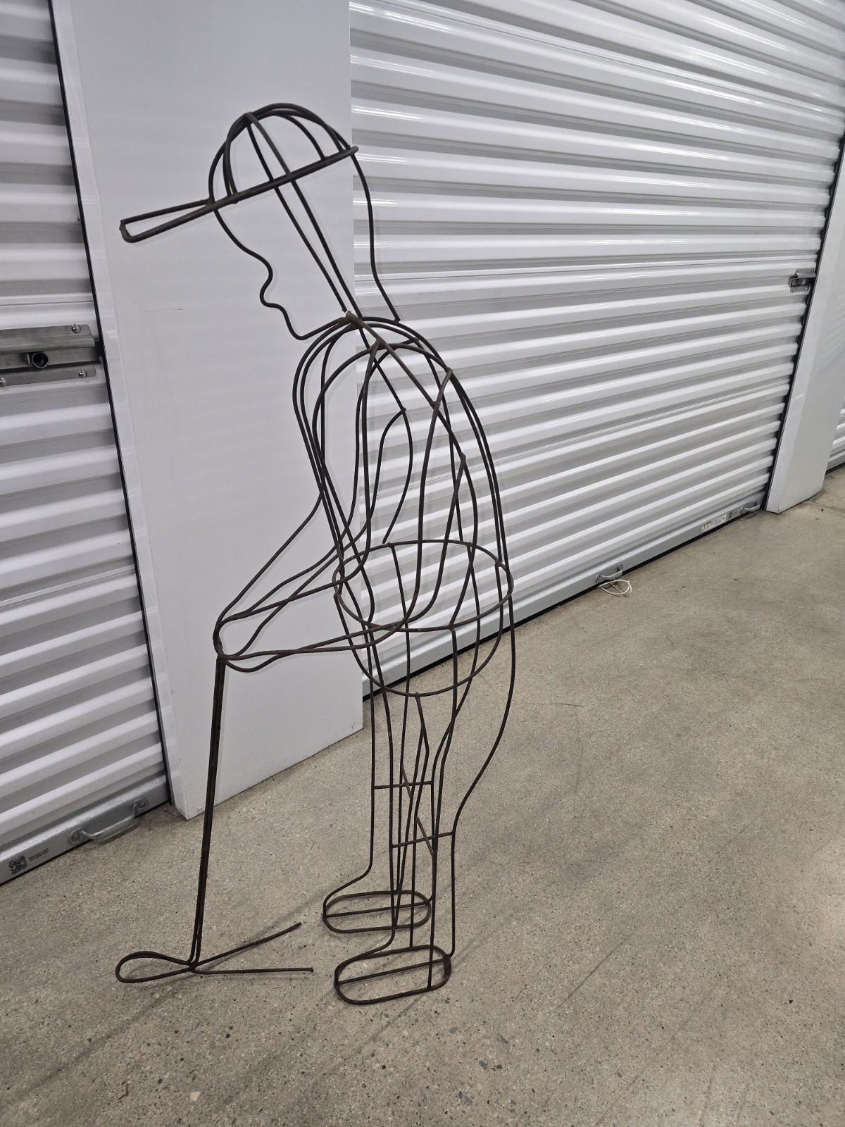 1950s 1960s Mid-Century Kerk Kerkhoff Iron Art Figure 4ft Golfer Garden Mancave 