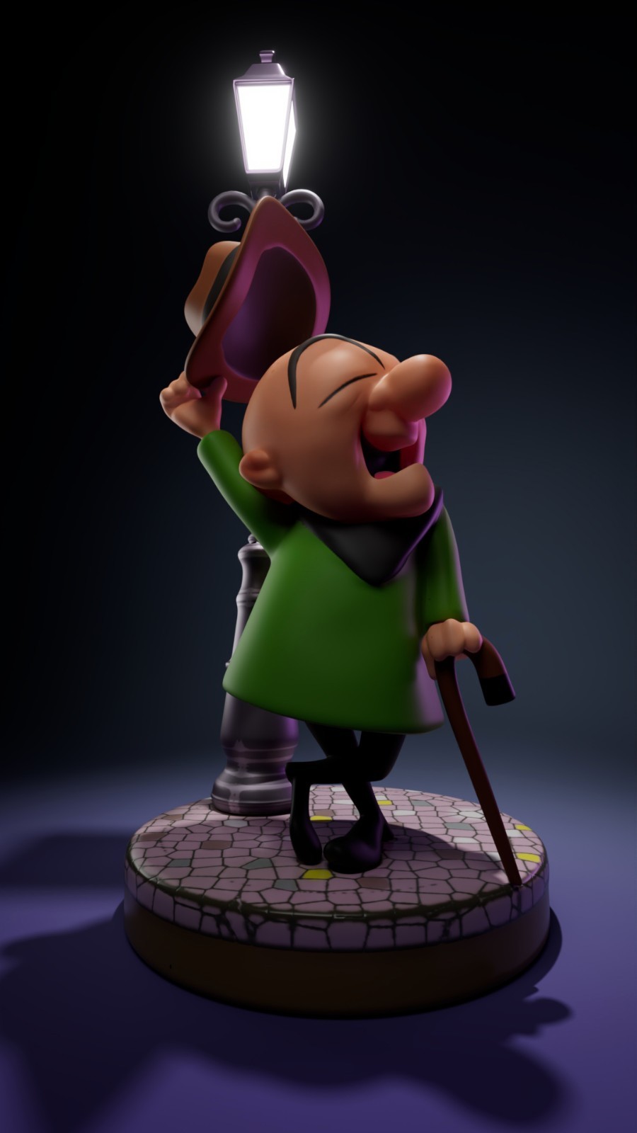 Custom 3D Printed Vintage Cheerful Senior Gentleman Figure (25cm) Hand-Painted