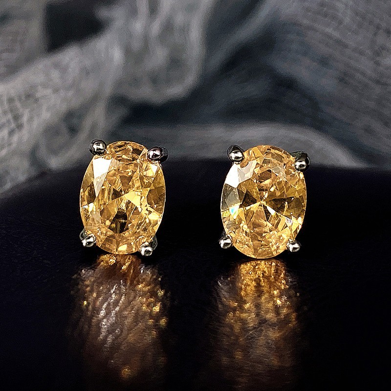 925 Sterling Silver 2.00ct Genuine Tanzanite Oval Stud Earrings Women