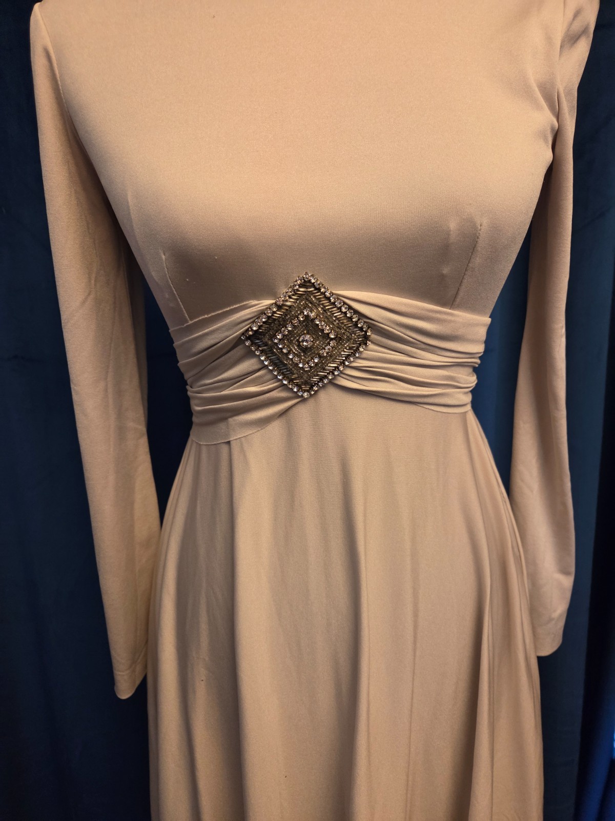 Doris Day Owned  Worn Creme Silk Turtle neck Gown from stylist Sydney Guilaroff