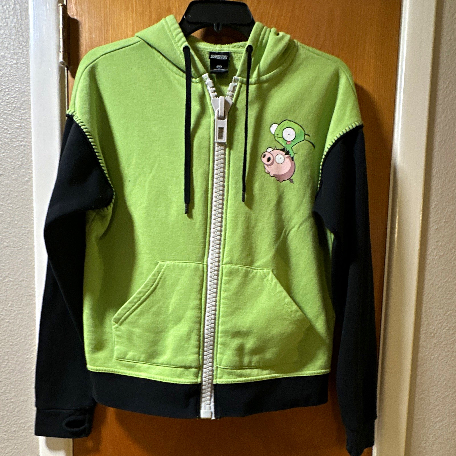 Nickelodeon Invader Zim-Gir - Hot Topic-Full Zip Fleece Hoodie Size Medium Nickelodeon Invader Zim-Gir - Hot Topic-Full Zip Fleece Hoodie Size Medium