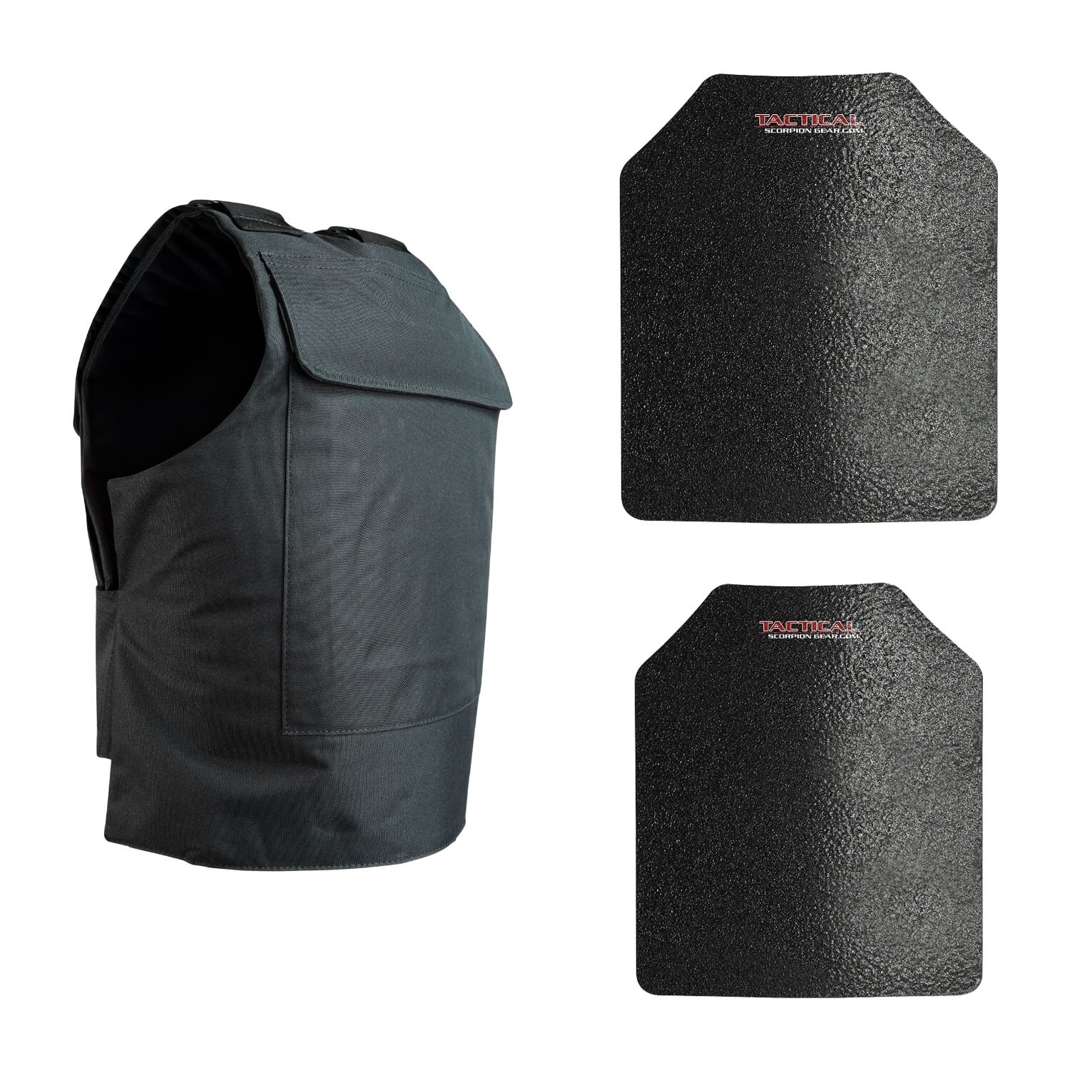Level III AR500 Steel Body Armor Complete With Lightweight Vest - Black Level III AR500 Steel Body Armor Complete With Lightweight Vest - Black
