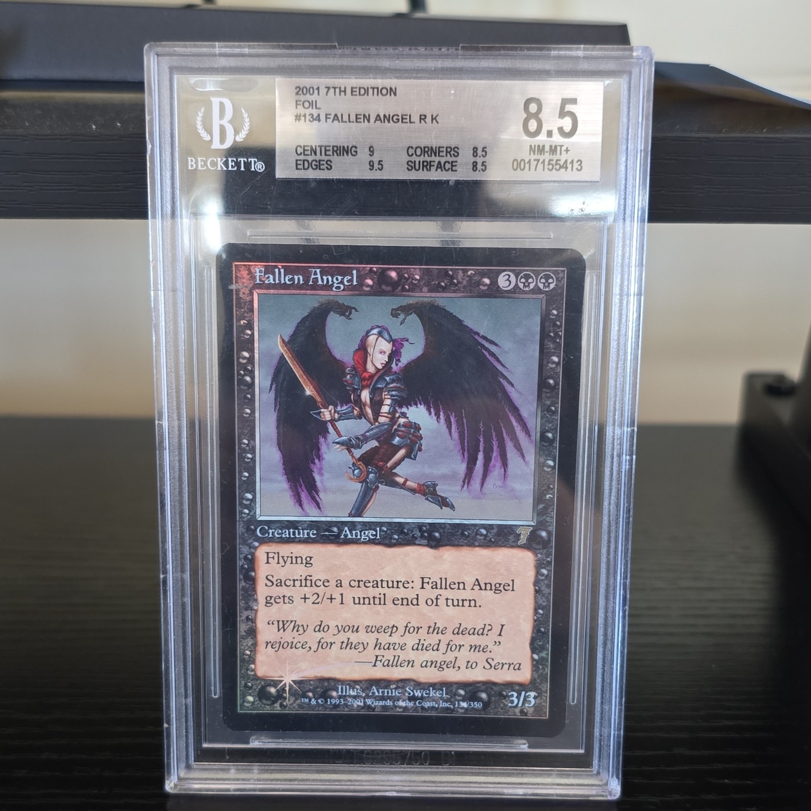 MTG Fallen Angel 7th Edition FOIL Rare BGS 8.5 English MTG Fallen Angel 7th Edition FOIL Rare BGS 8.5 English