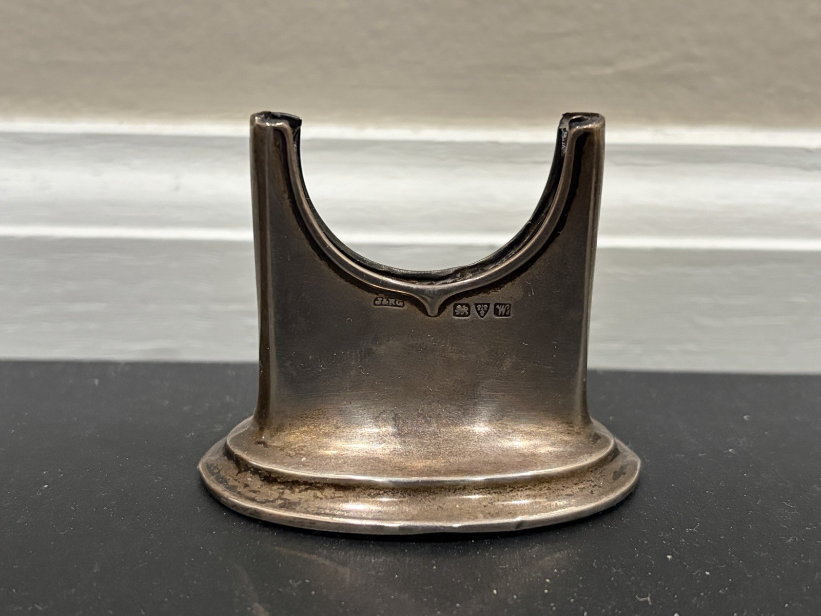 Antique 1922 Chester Sterling Silver Pocket Watch Stand Desk Holder J&RG 9.4g Antique 1922 Chester Sterling Silver Pocket Watch Stand Desk Holder J&RG 9.4g
