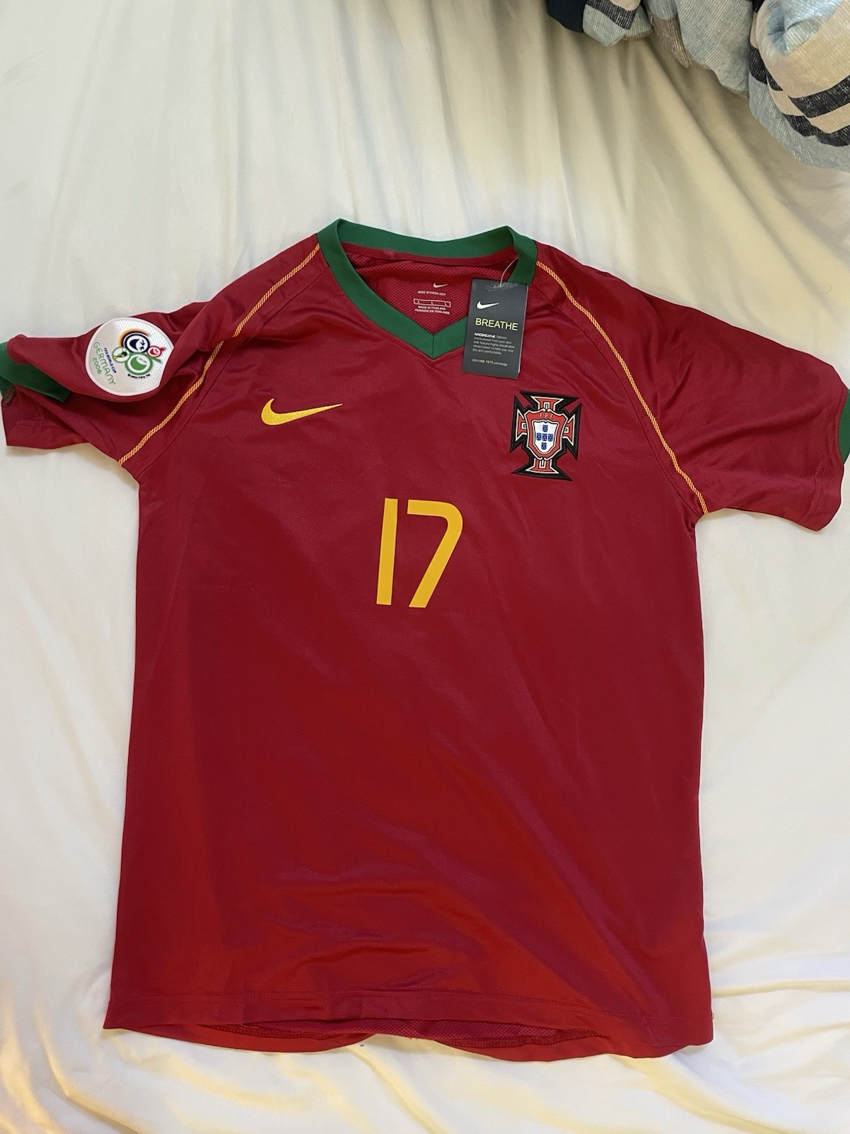 Portugal 2006 World Cup Home Ronaldo #17 Nike Germany 2006 L EU M US Portugal 2006 World Cup Home Ronaldo #17 Nike Germany 2006 L EU M US