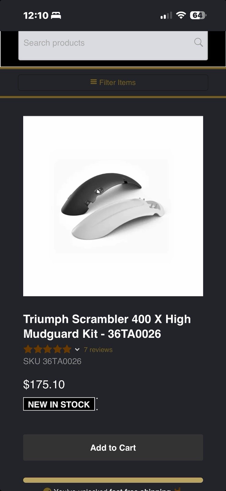 New High Fender Kit Triumph 400 X New High Fender Kit Triumph 400 X