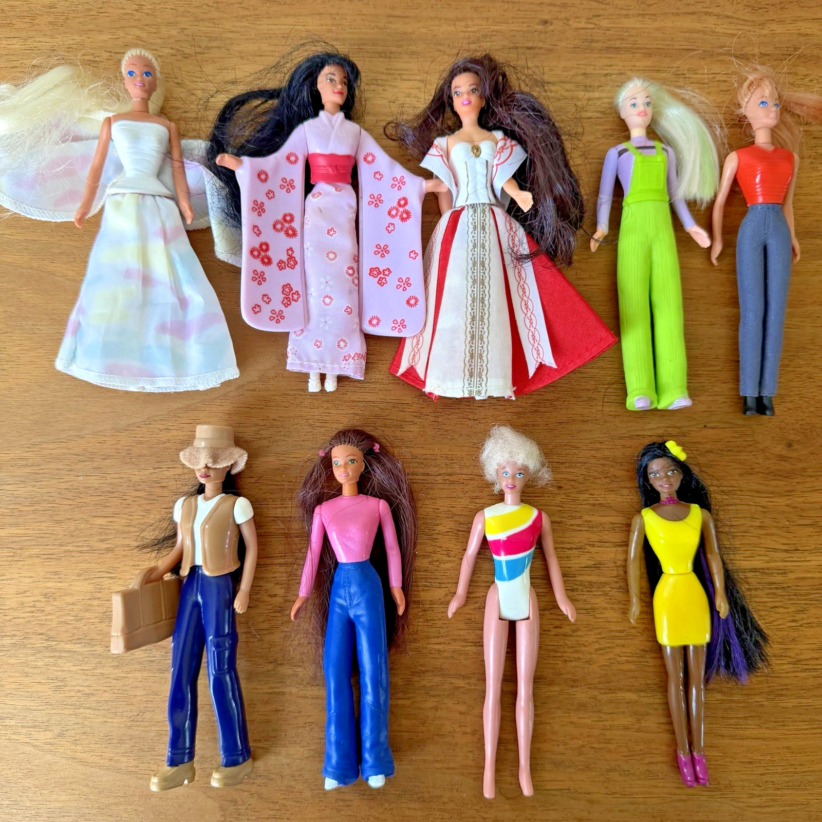 Vintage McDonalds Mattel Barbie Happy Meal Mini Dolls Lot Of 9