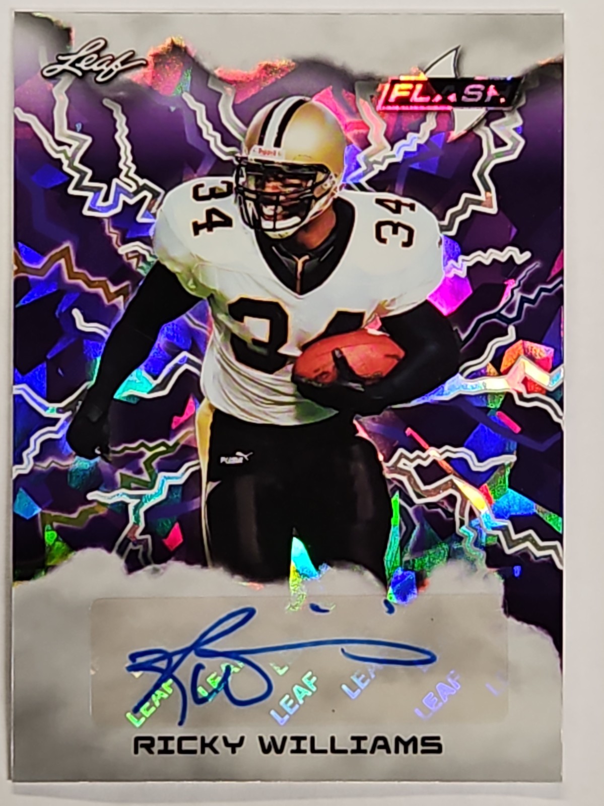 2025 LEAF FLASH CRACKED ICE 1/1 AUTO RICKY WILLIAMS NEW ORLEANS SAINTS ICON MINT 2025 LEAF FLASH CRACKED ICE 1/1 AUTO RICKY WILLIAMS NEW ORLEANS SAINTS ICON MINT