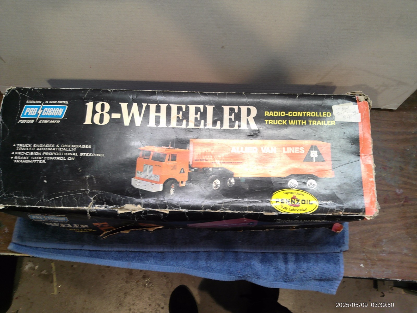 Vtg 1977 Pro-Cision RC 18 Wheeler Semi Truck Allied Van Lines Toy Parts Repair