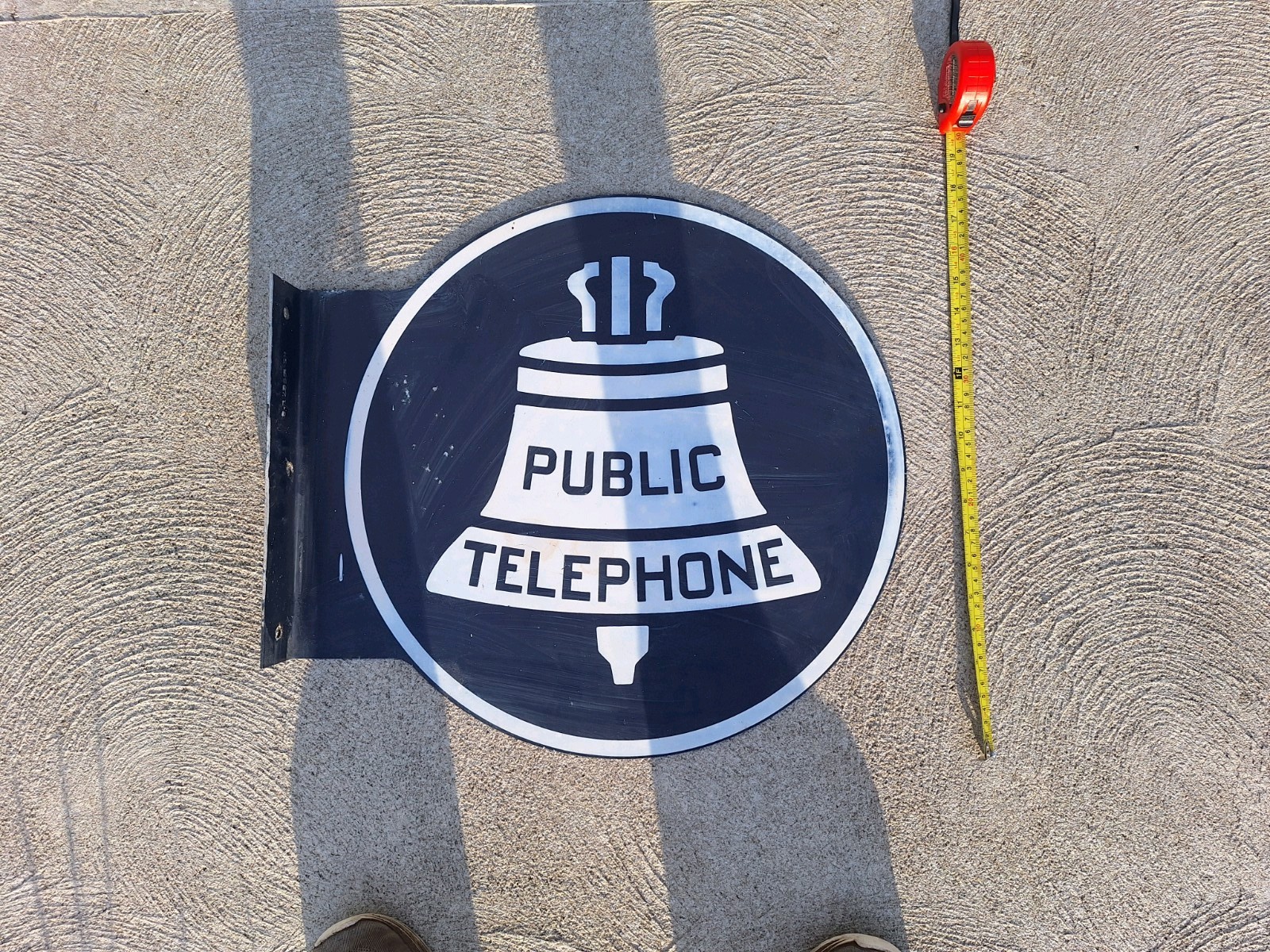 Original Vintage 50's or 60's Aluminum Public Telephone Sign