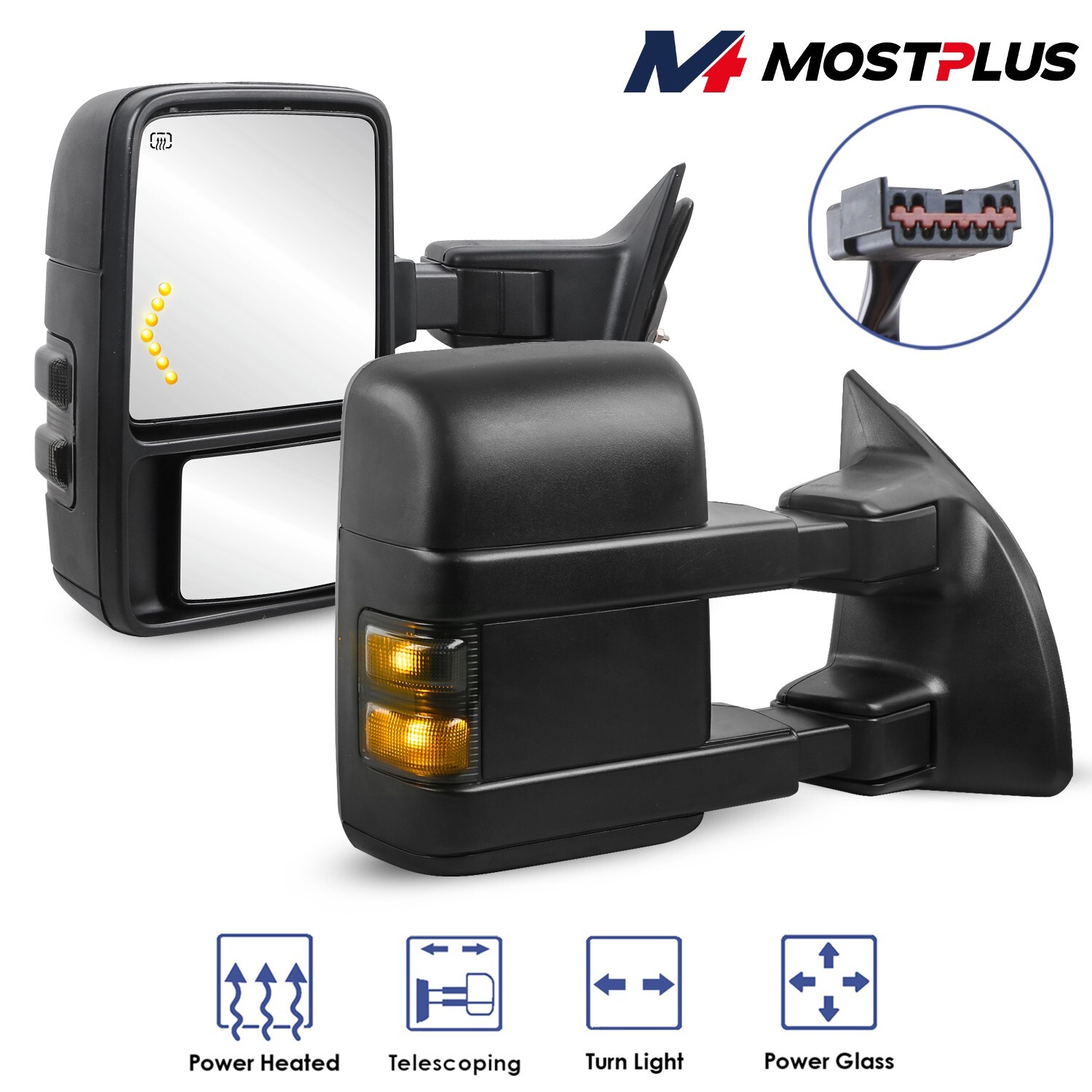 Power Heated Tow Mirrors w/ Smoke Turn Signal For 99-07 Ford F250/F350/F450/F550 Power Heated Tow Mirrors w/ Smoke Turn Signal For 99-07 Ford F250/F350/F450/F550