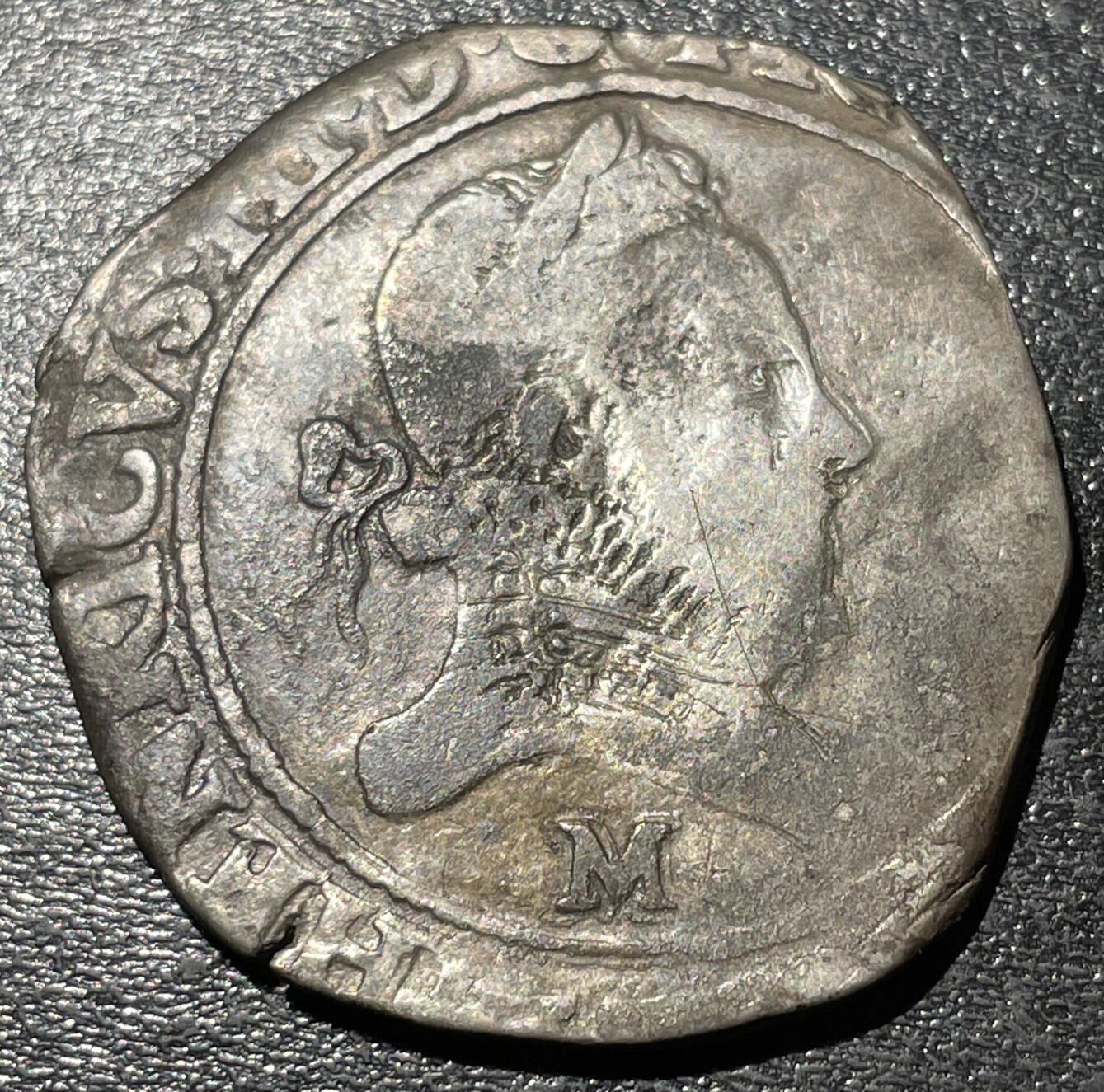 1574-1589 M France King Henri III Silver 1 Franc Medieval Coin Toulouse Mint