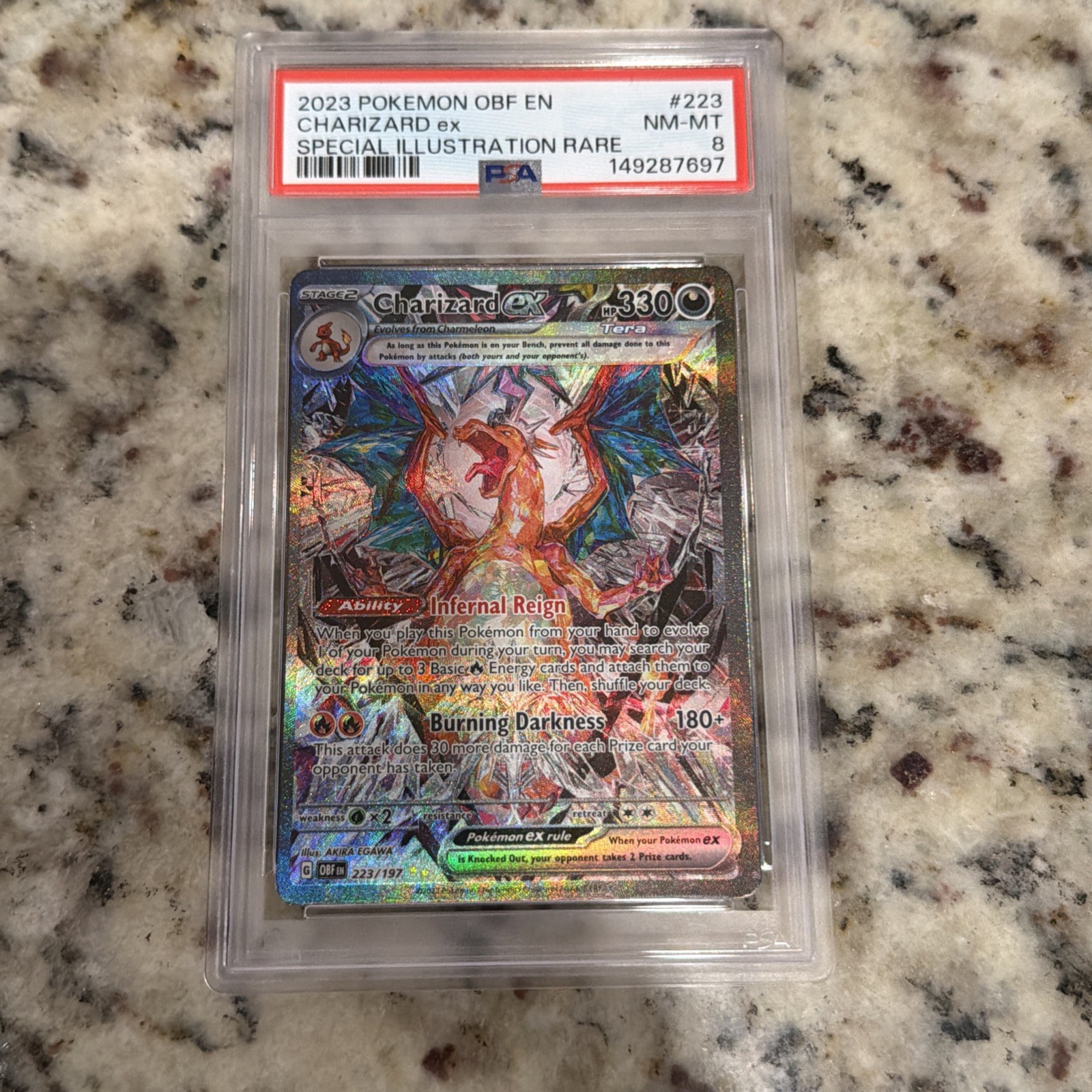 PSA 8 Charizard ex Obsidian Flames EN Special Illustration Rare Holo 223/197