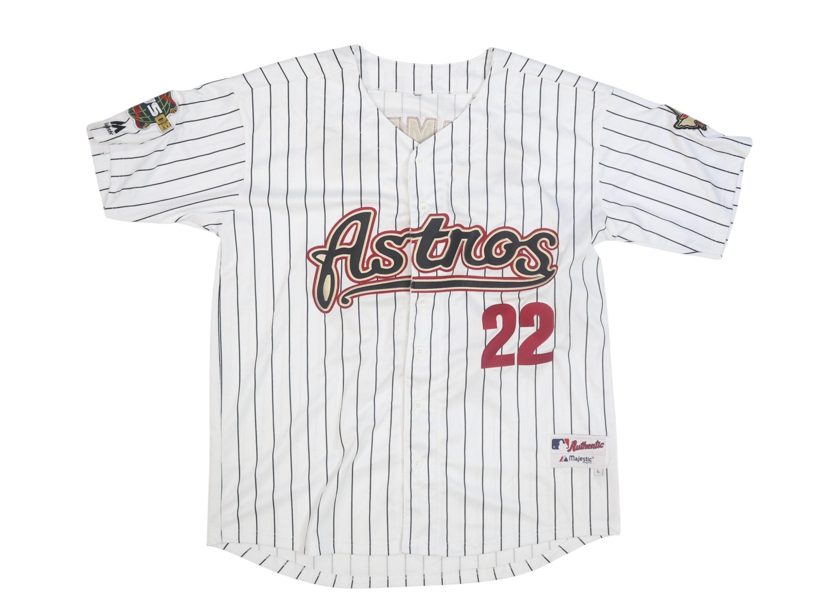 Houston Astros Jersey Mens Large White MLB Baseball Majestic Roger Clemens 22