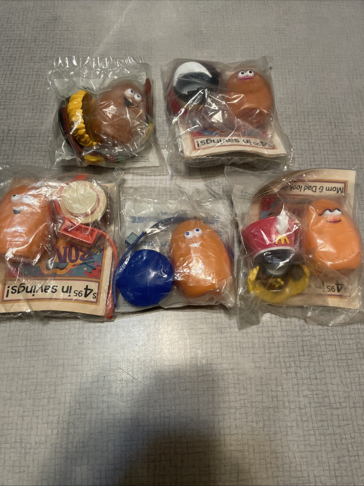 Vintage 1988 McDonald\'s McNugget Buddies Happy Meal  Lot of 5 New Sealed ..#1093