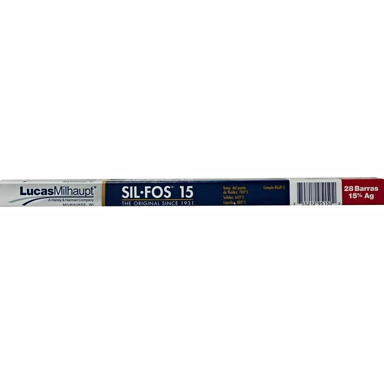 Lucas-Milhaupt SIL-FOS 15 15% Silver, 28 Brazing Rods, 1 Lb. Lucas-Milhaupt SIL-FOS 15 15% Silver, 28 Brazing Rods, 1 Lb.