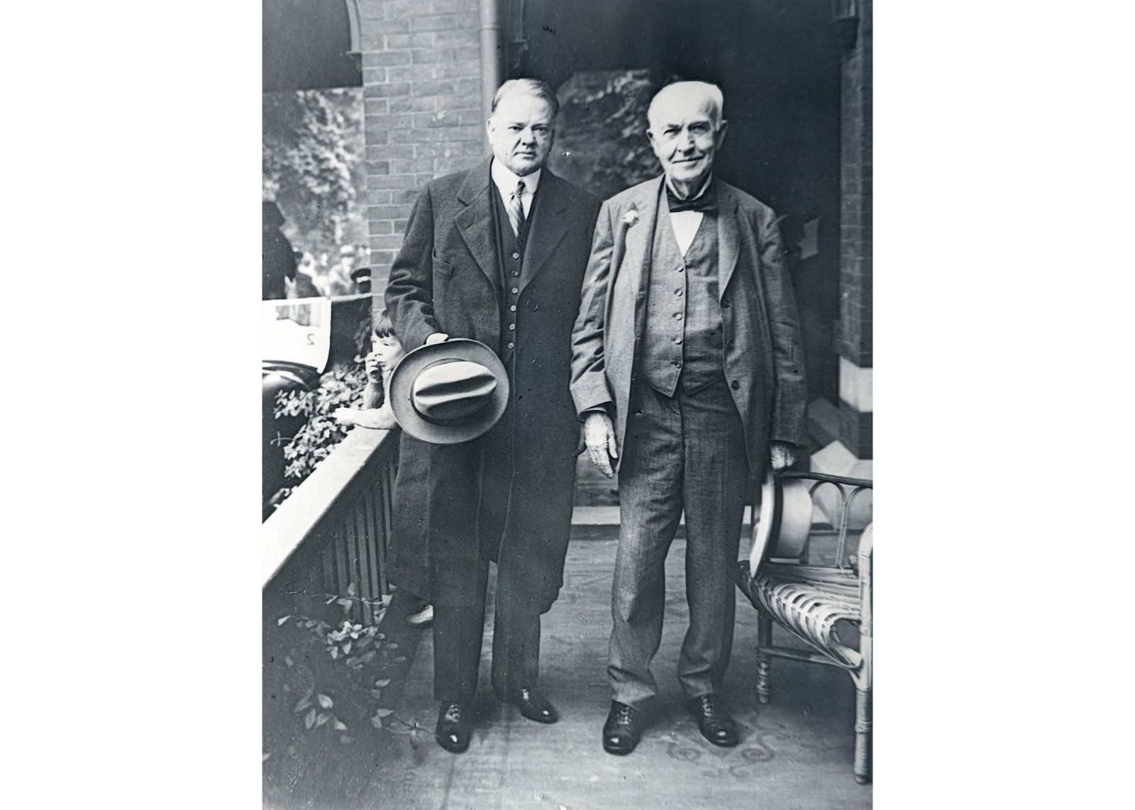 1929 President Herbert Hoover Thomas Edison Glass Plate Press Negative OOAK