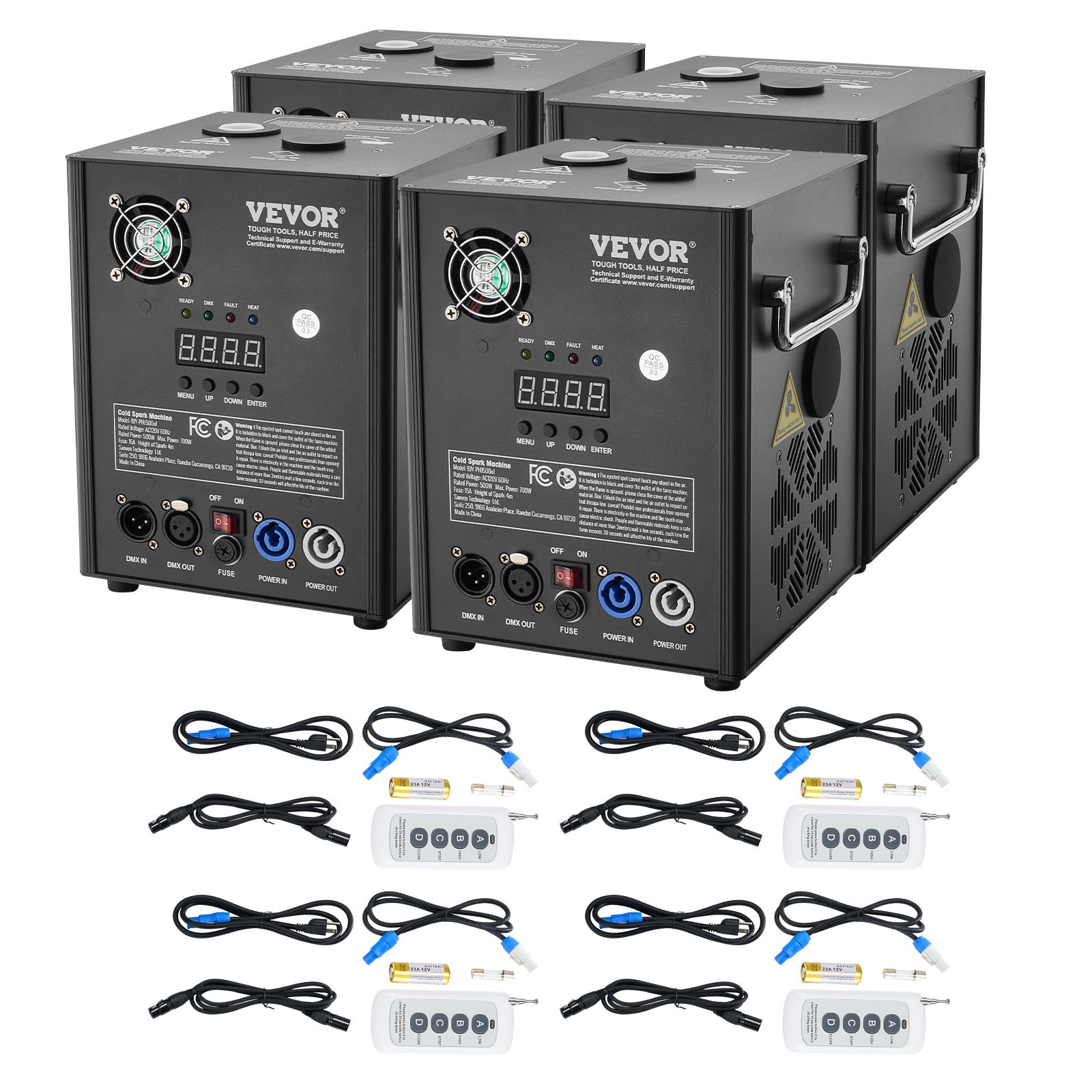 VEVOR 4PCS Cold Spark Machine 500W Stage Effect DMX Firework DJ Event Wedding
